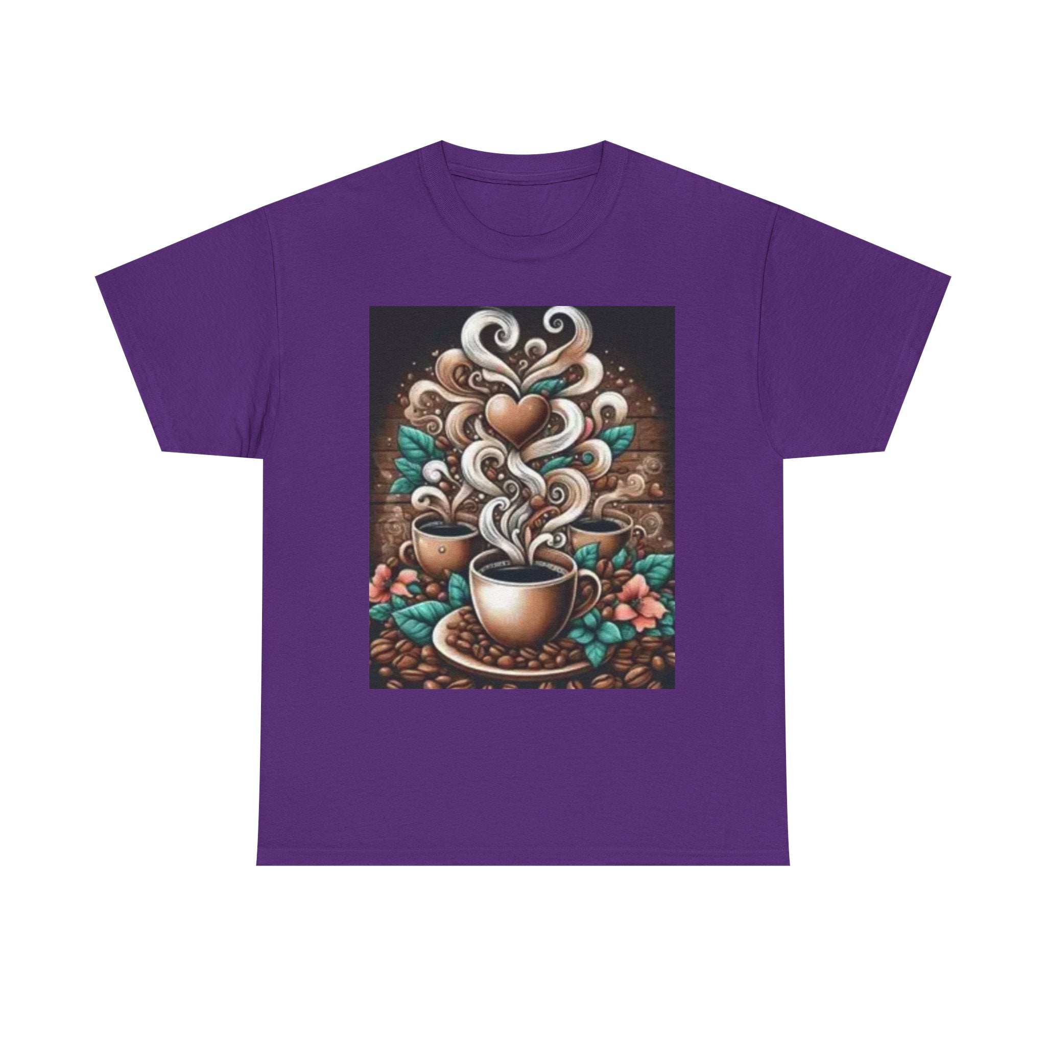 Coffee Cup T-Shirt — Whimsical Steaming Heart Coffee Design