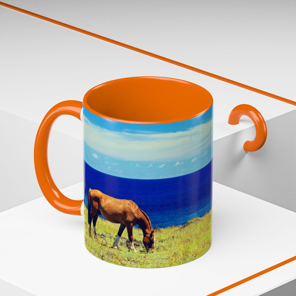 Coastal Landscape Accent Coffee Mug – Ocean View Beach Scene (11/15oz)