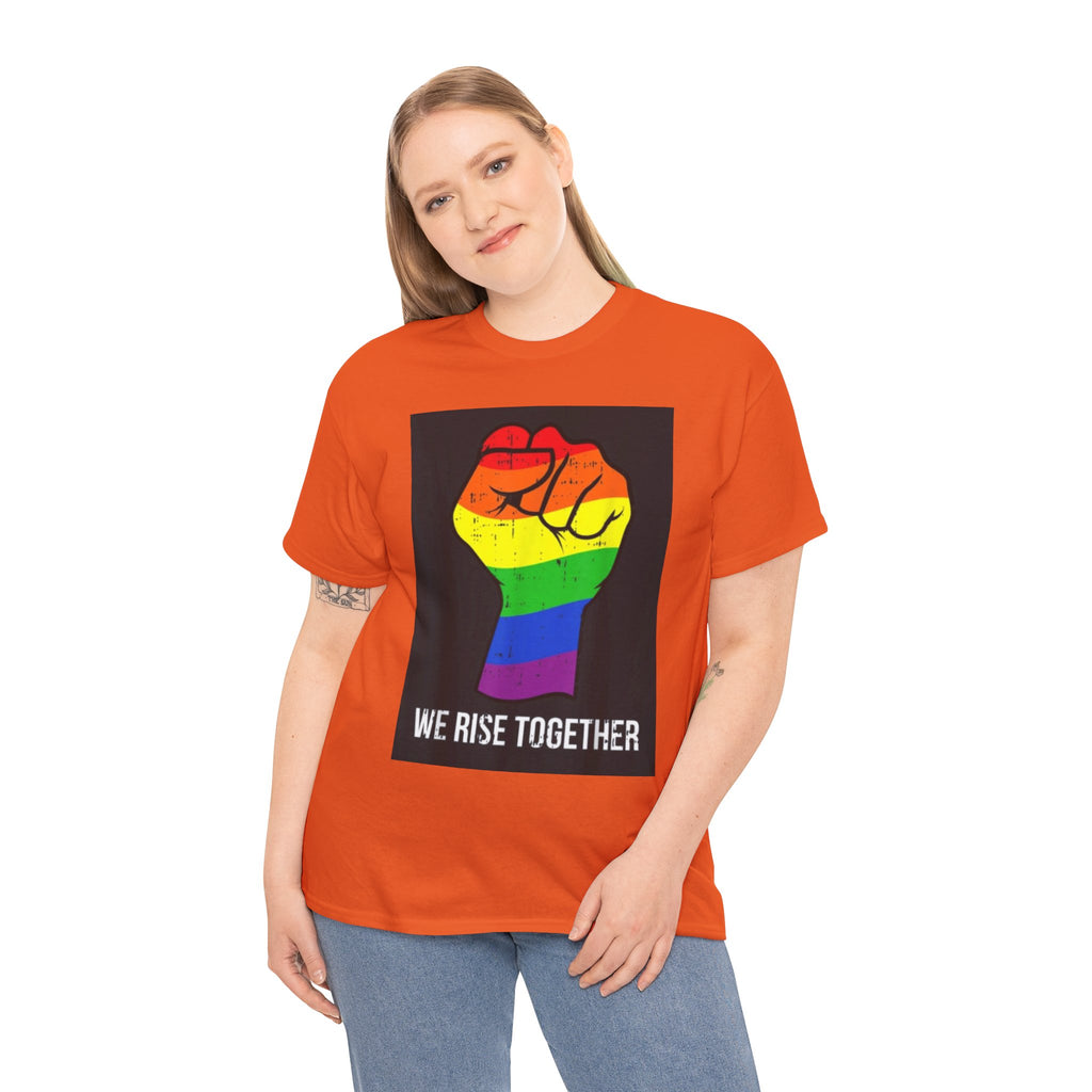We Rise Together Rainbow Fist T-Shirt