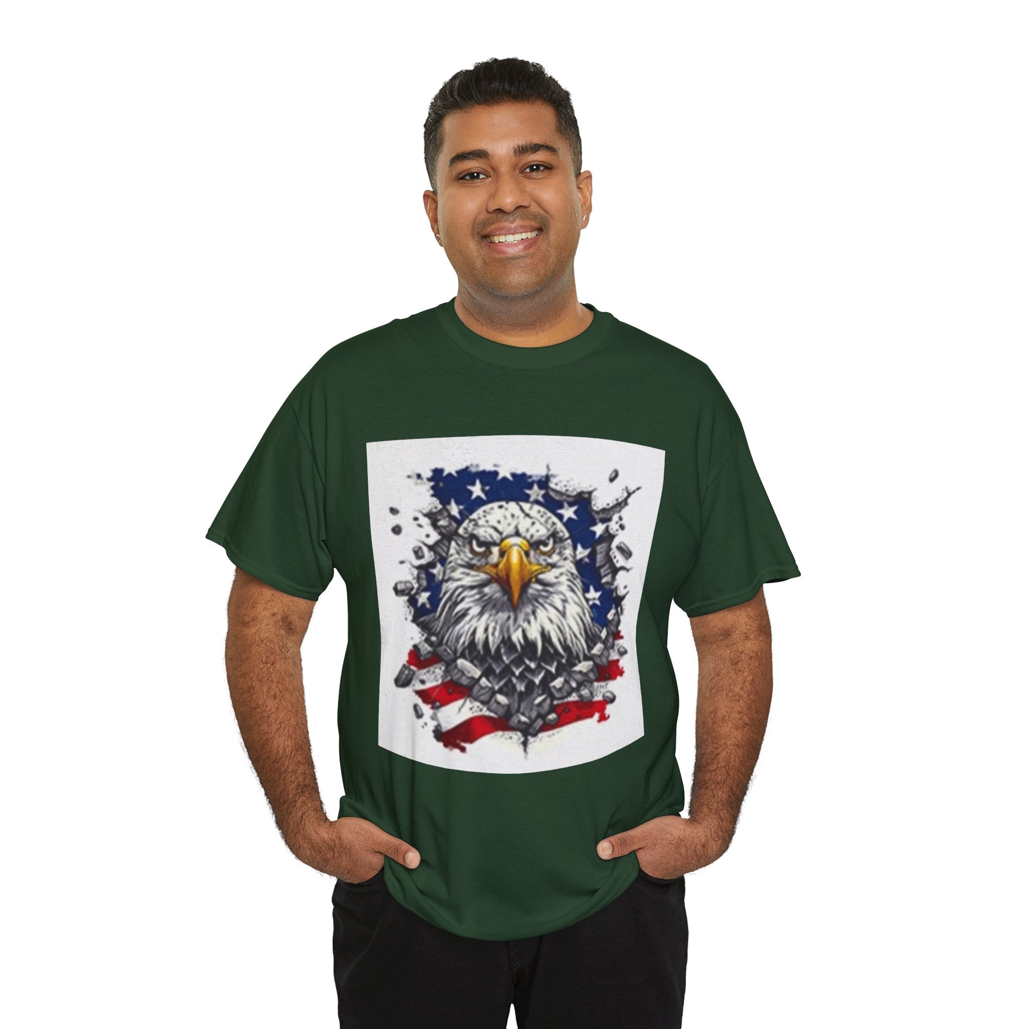 Eagle American Flag T-Shirt — Patriotic Bald Eagle Graphic Tee for 4th of July