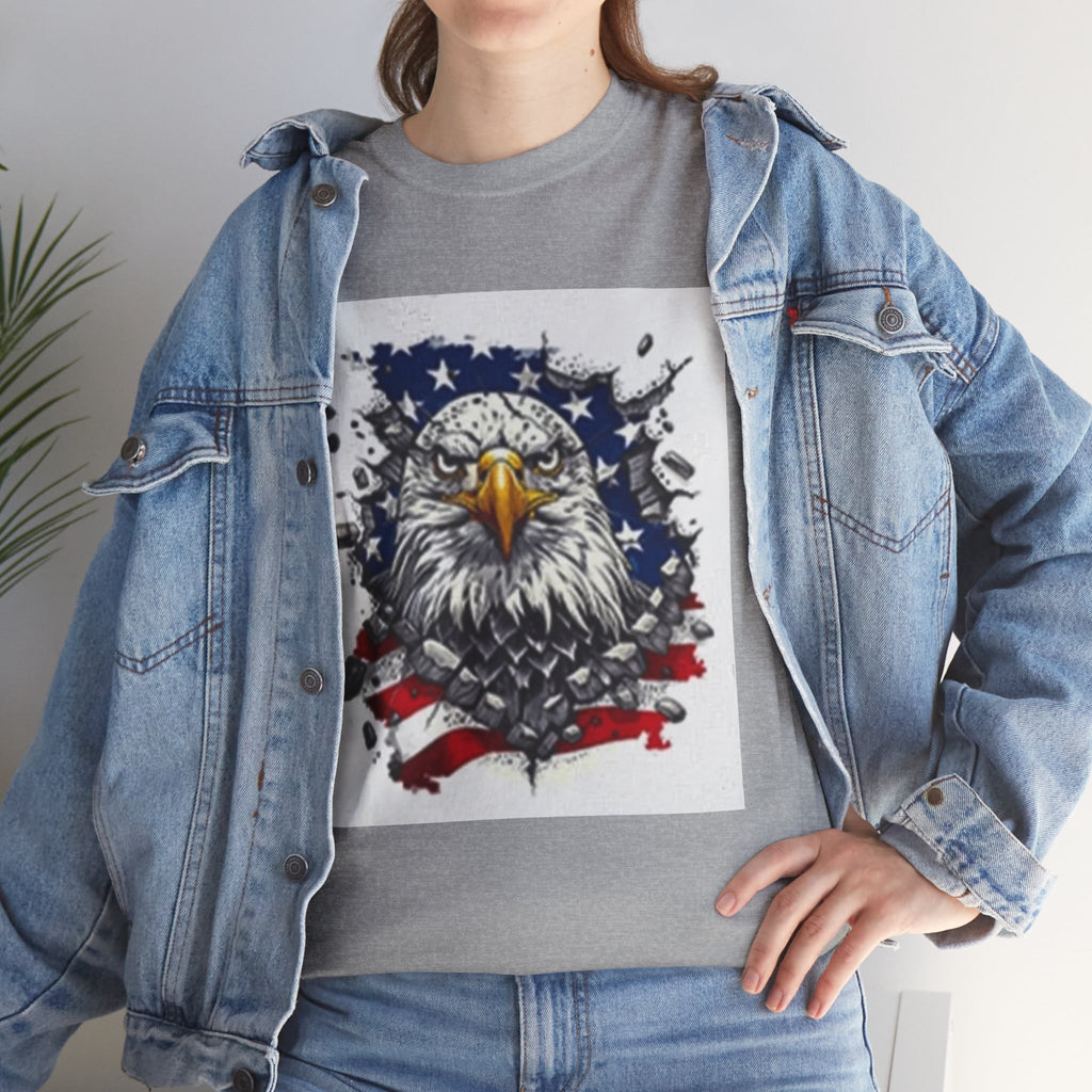 Eagle American Flag T-Shirt — Patriotic Bald Eagle Graphic Tee for 4th of July