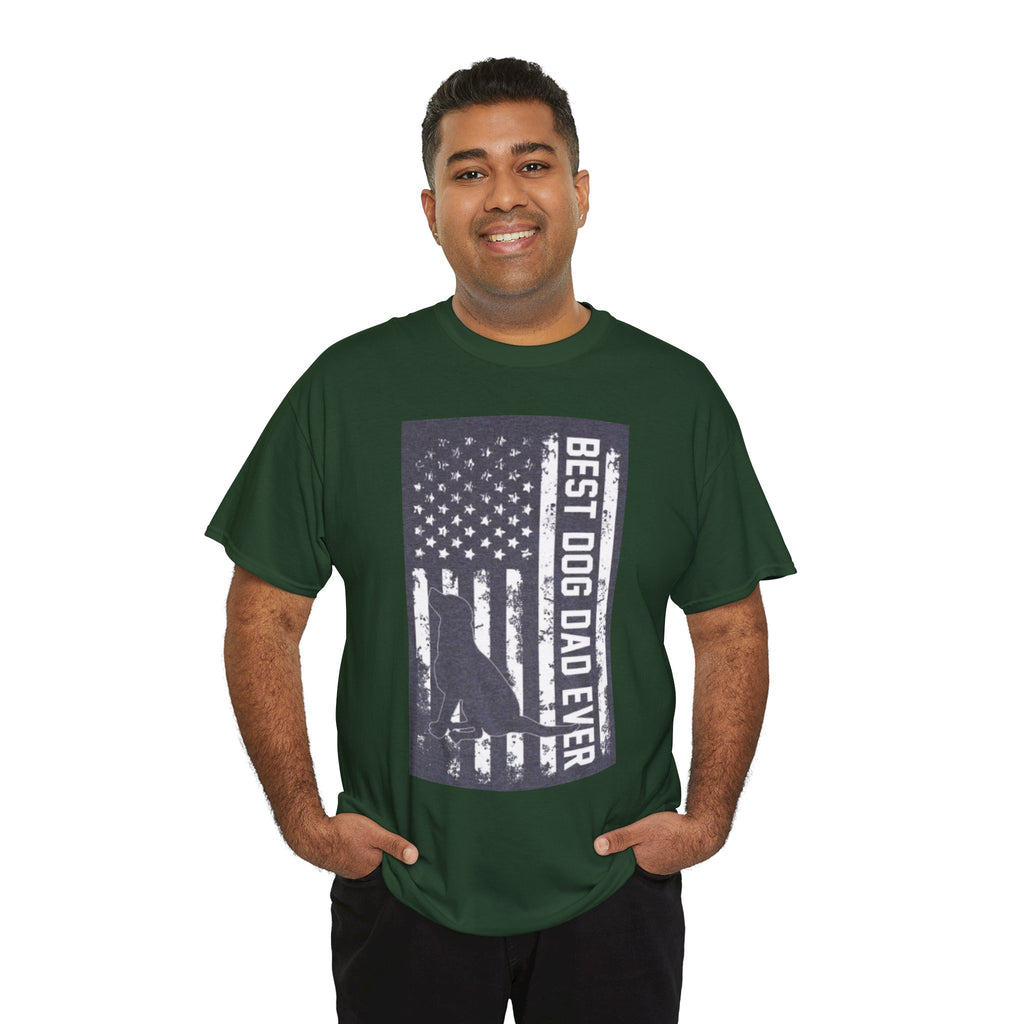 Best Dog Dad Ever T-Shirt – Patriotic American Flag Dog Dad Tee