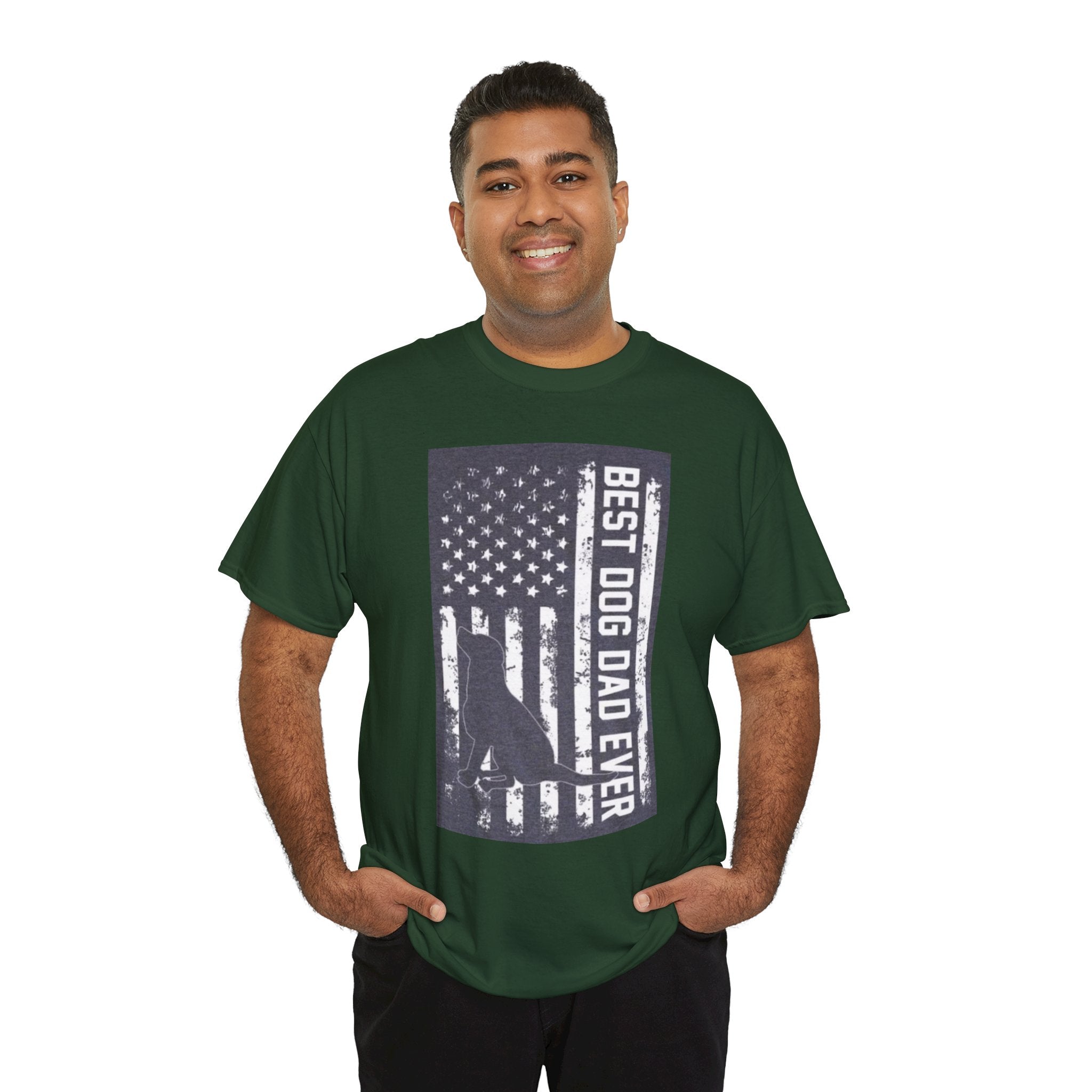 Best Dog Dad Ever T-Shirt – Patriotic American Flag Dog Dad Tee