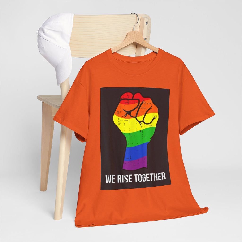 We Rise Together Rainbow Fist T-Shirt