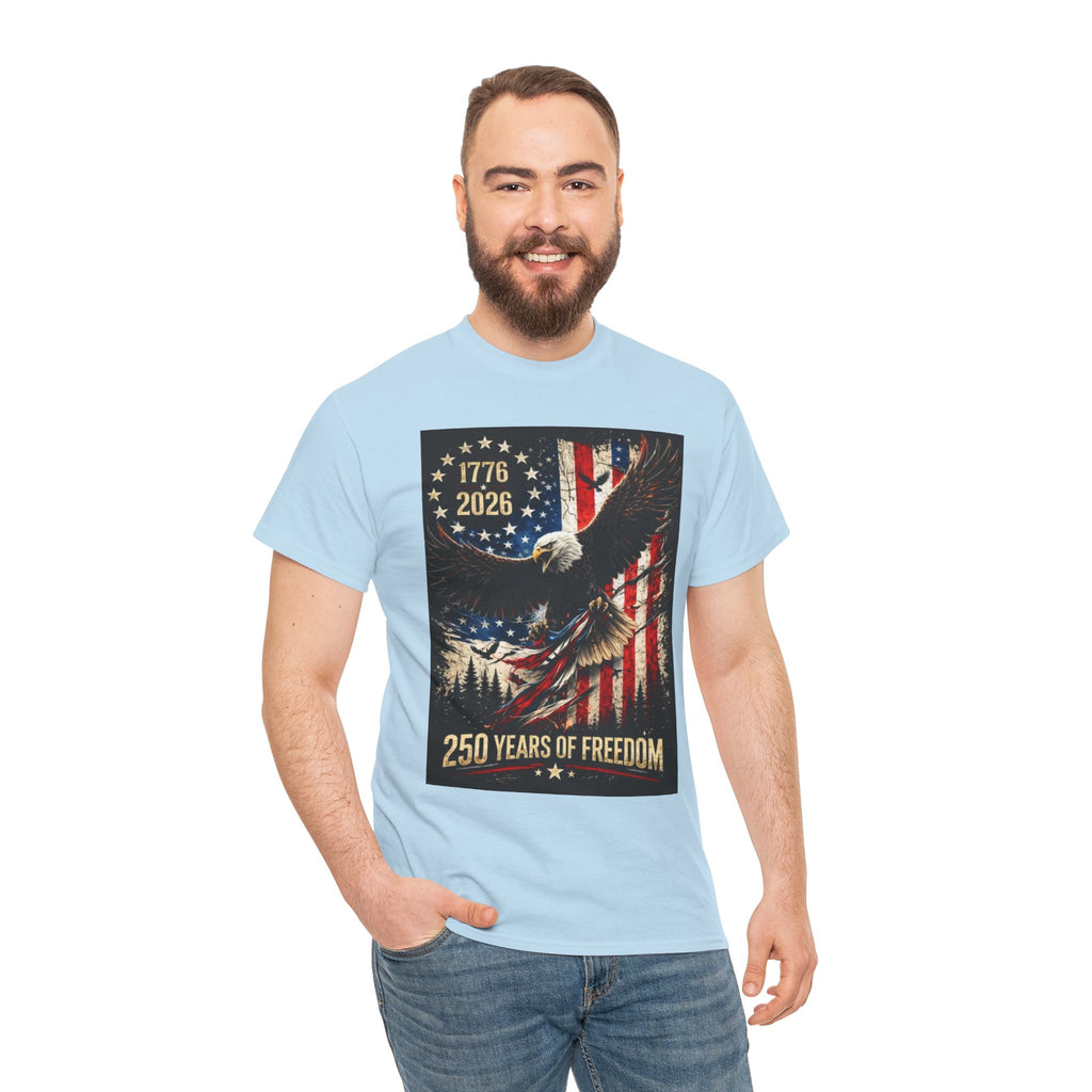 Patriotic Tee — 1776–2026 Bald Eagle "250 Years of Freedom" Shirt