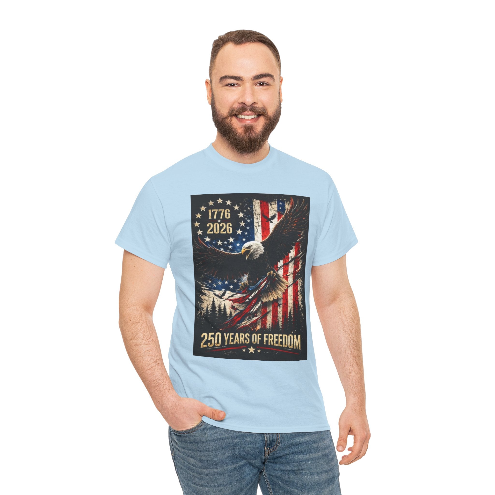 Patriotic Tee — 1776–2026 Bald Eagle "250 Years of Freedom" Shirt