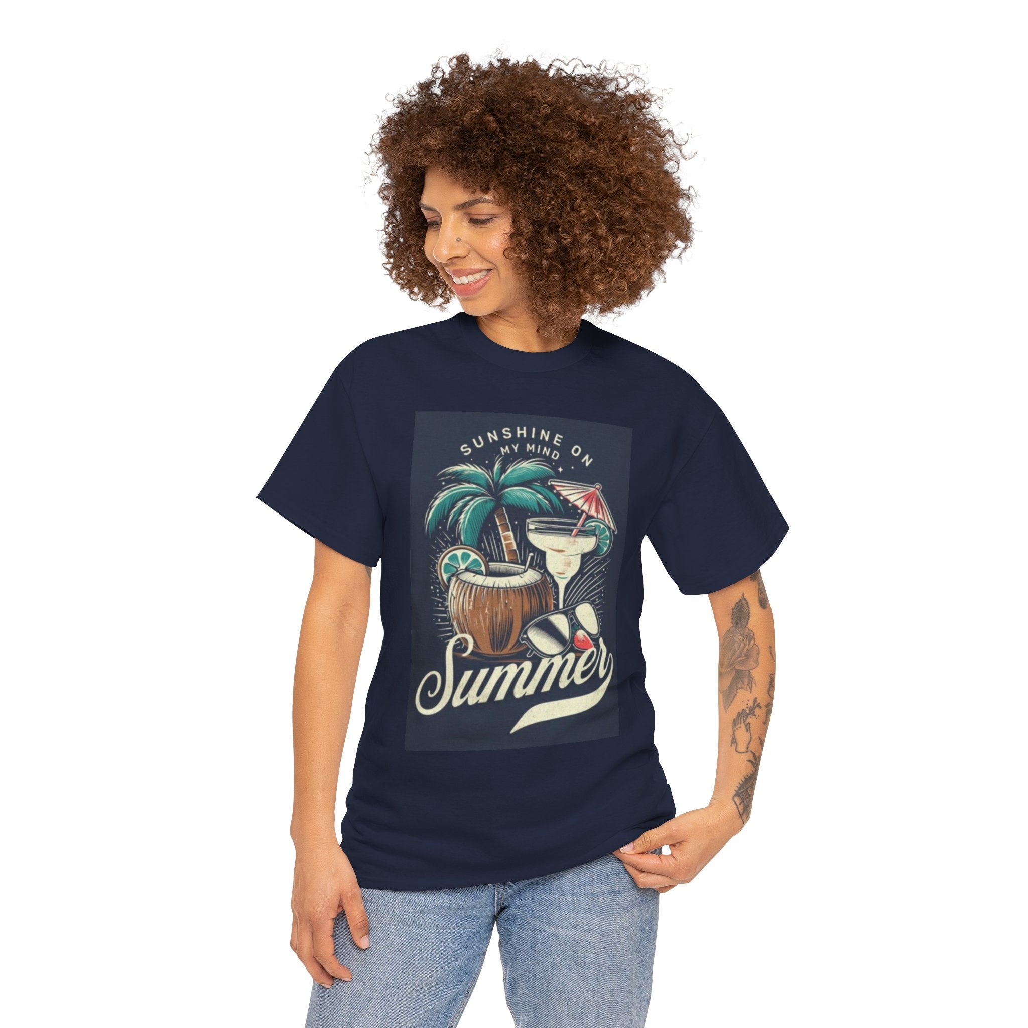 Summer Cocktail Tee — "Sunshine On My Mind" Tropical Beach T-Shirt