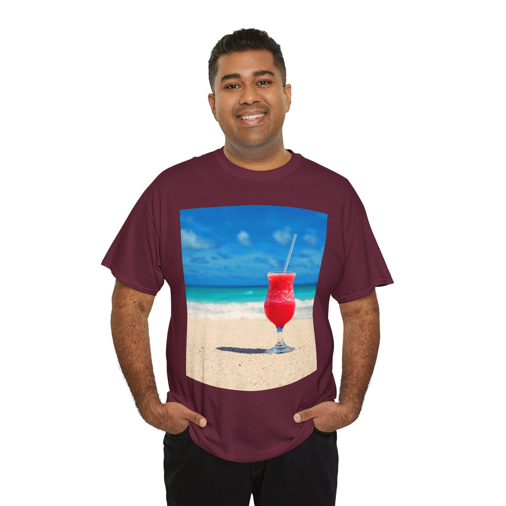 Tropical Beach Cocktail Graphic Tee (Summer Vacation Drink)