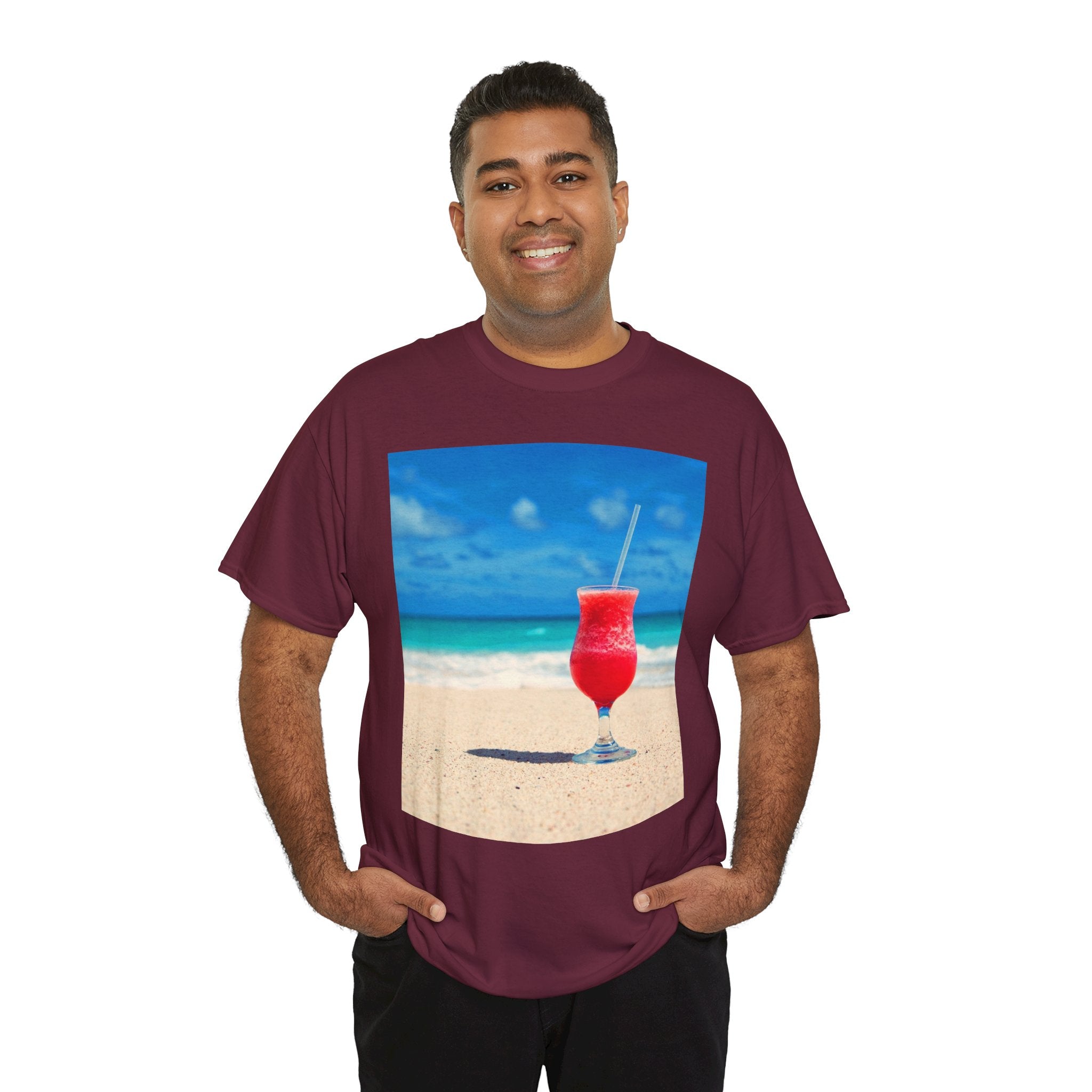 Tropical Beach Cocktail Graphic Tee (Summer Vacation Drink)