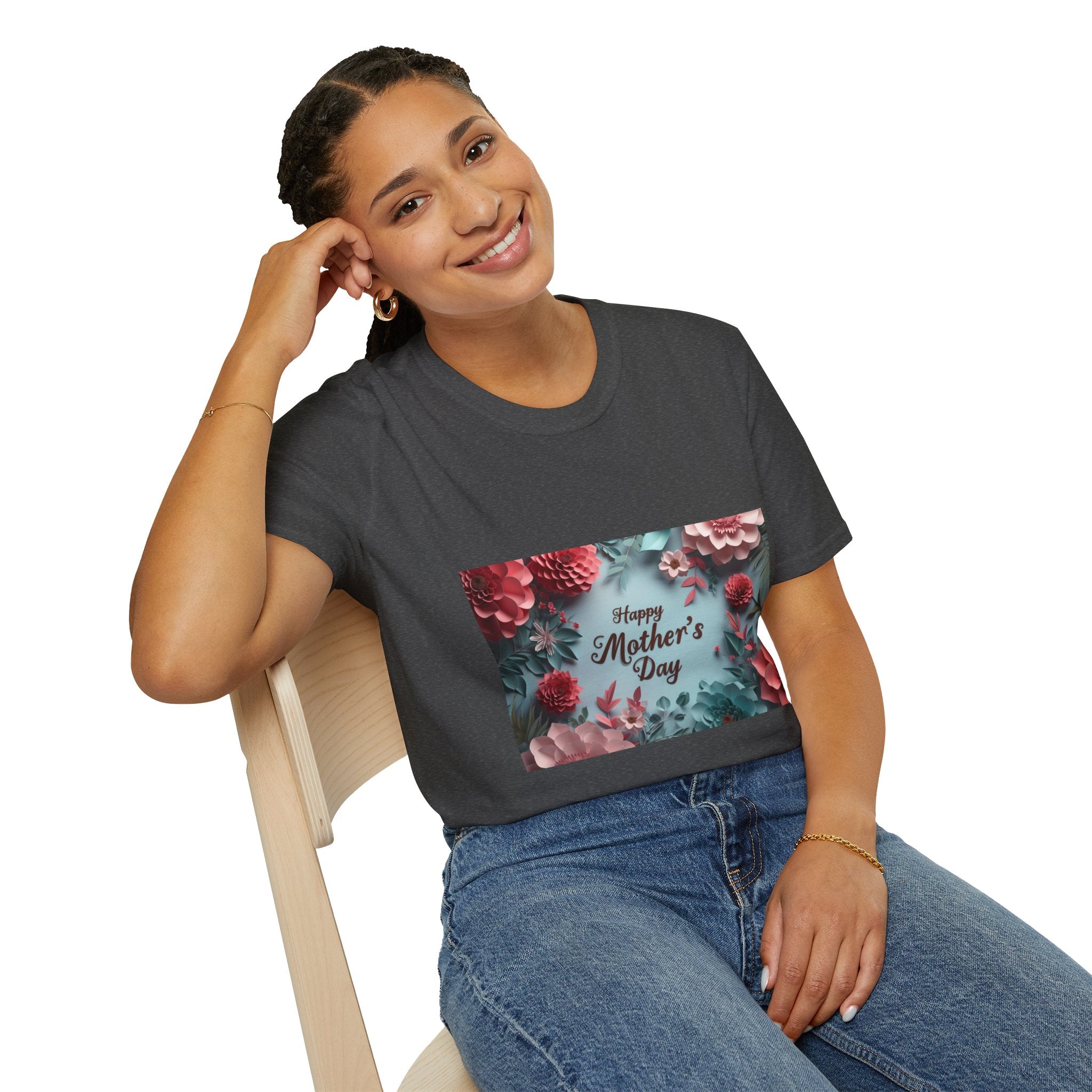 Mother's Day Floral T-Shirt — "Happy Mother's Day" Garden Bouquet Tee