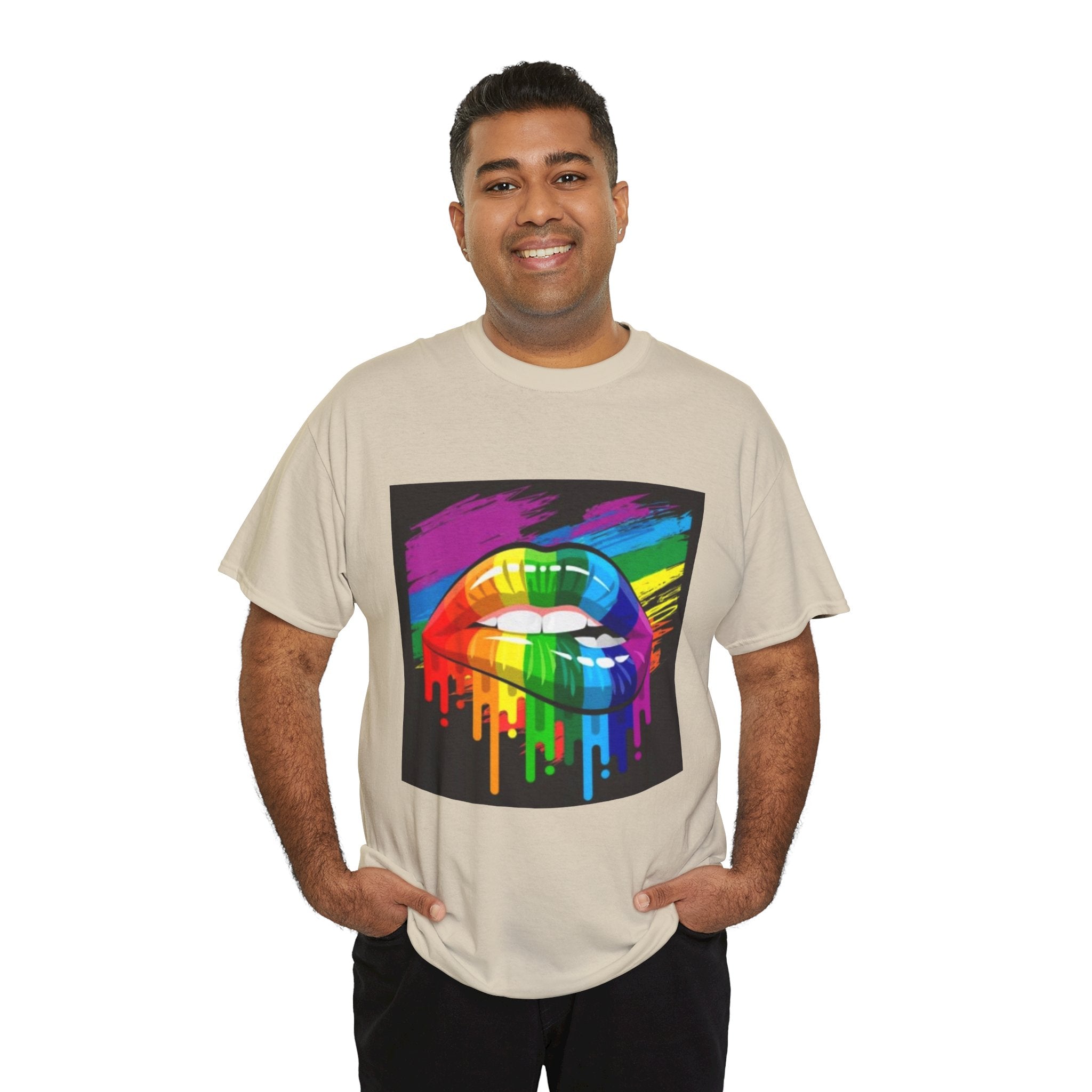T-Shirt — Rainbow Drip Lips Pride Graphic Tee