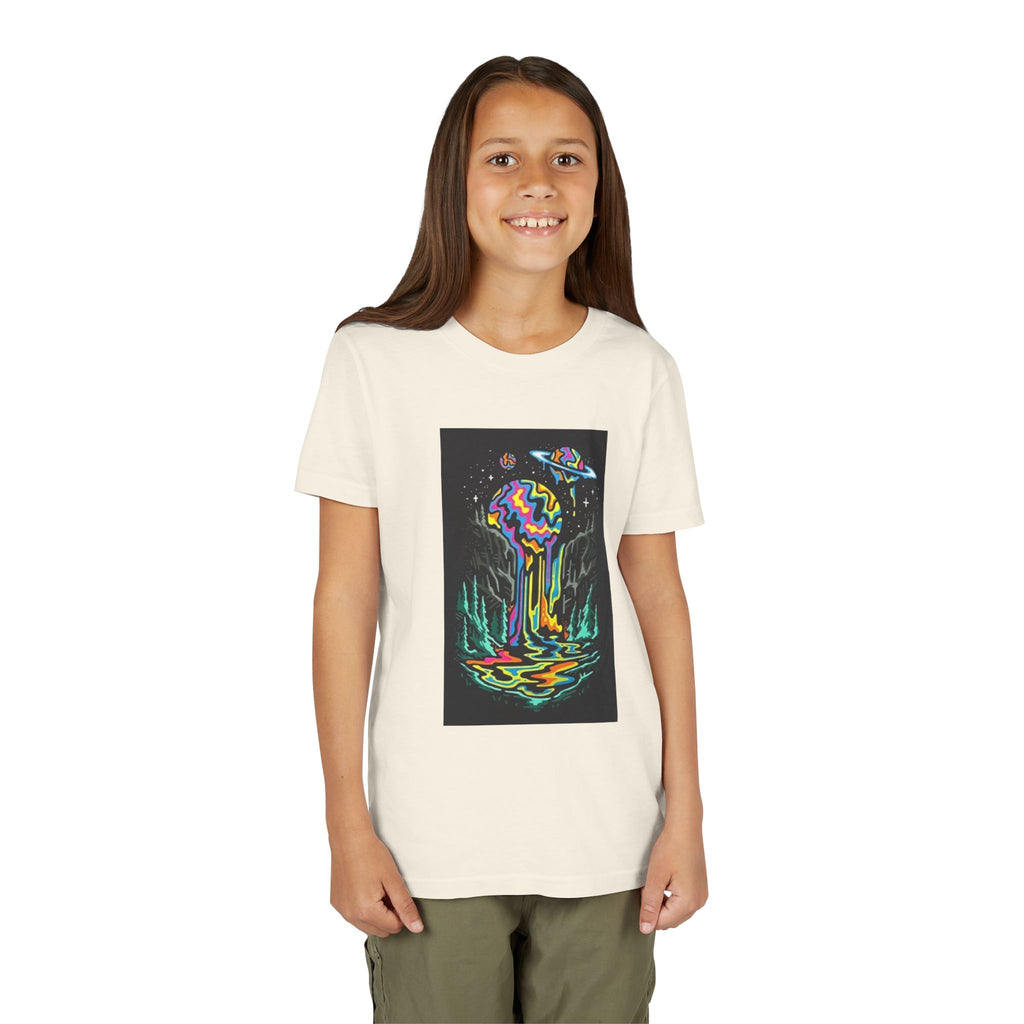 Youth Tee — Neon Drip Planet Space Graphic