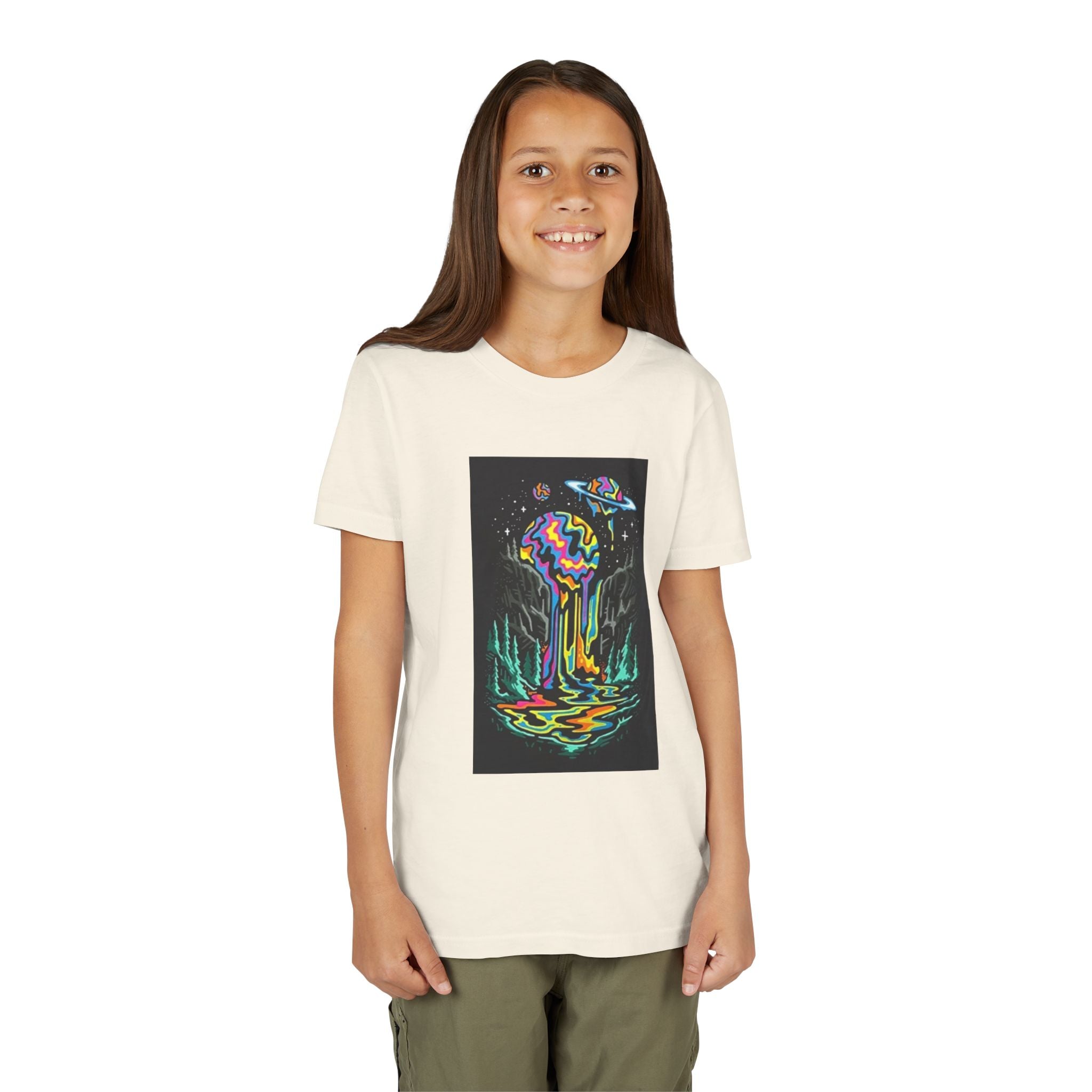 Youth Tee — Neon Drip Planet Space Graphic