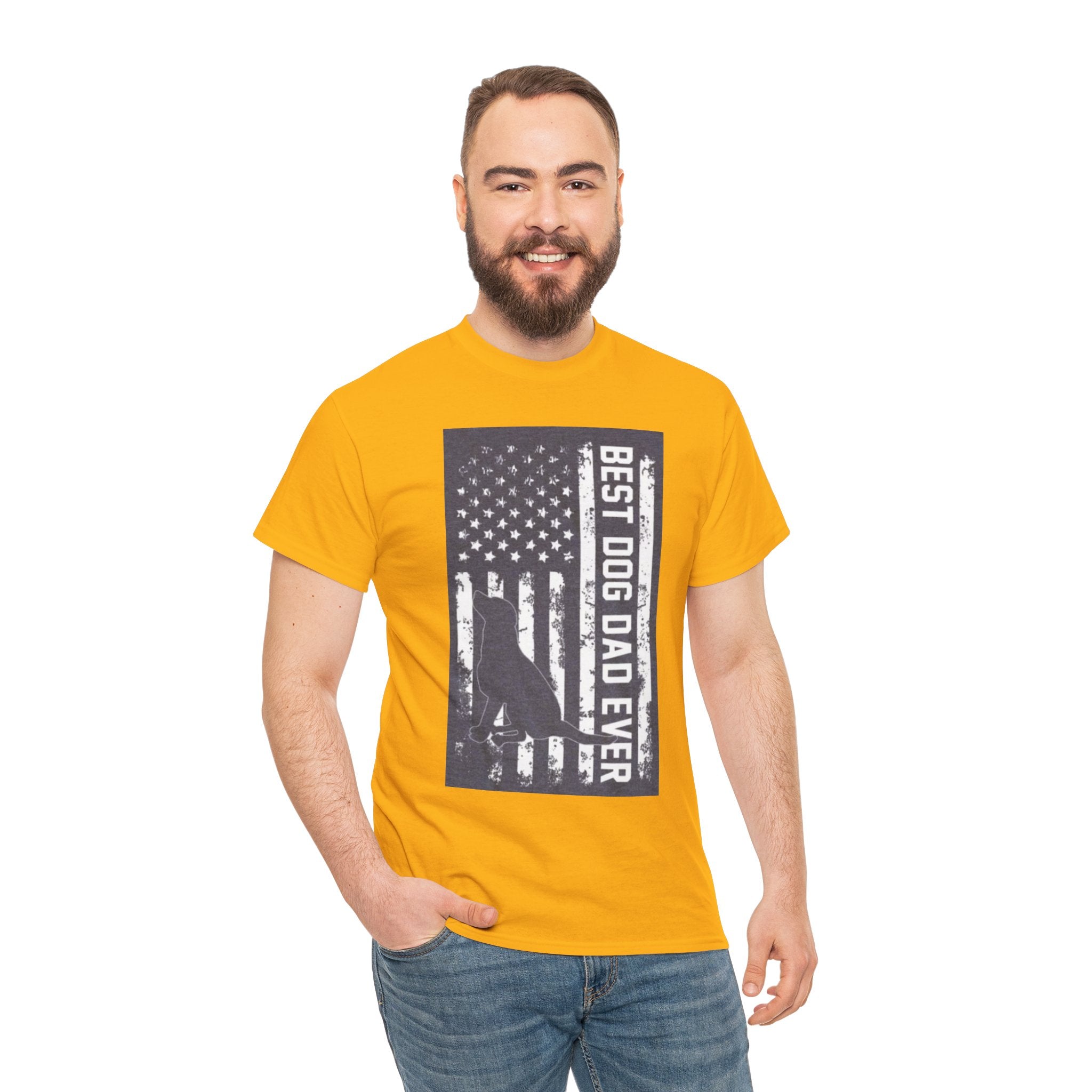 Best Dog Dad Ever T-Shirt – Patriotic American Flag Dog Dad Tee