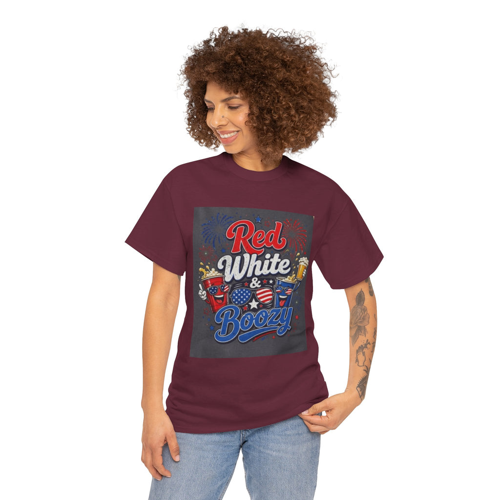 Red White & Boozy T-Shirt – Patriotic 4th of July Party Tee