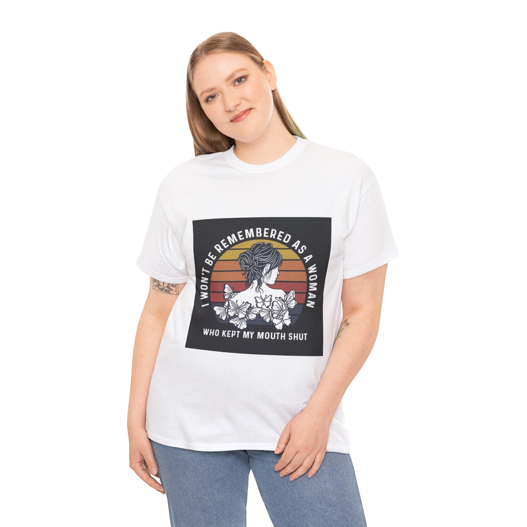 Graphic Tee — "I Won’t Be Remembered As A Woman Who Kept My Mouth Shut" Feminist Retro Floral T-Shirt