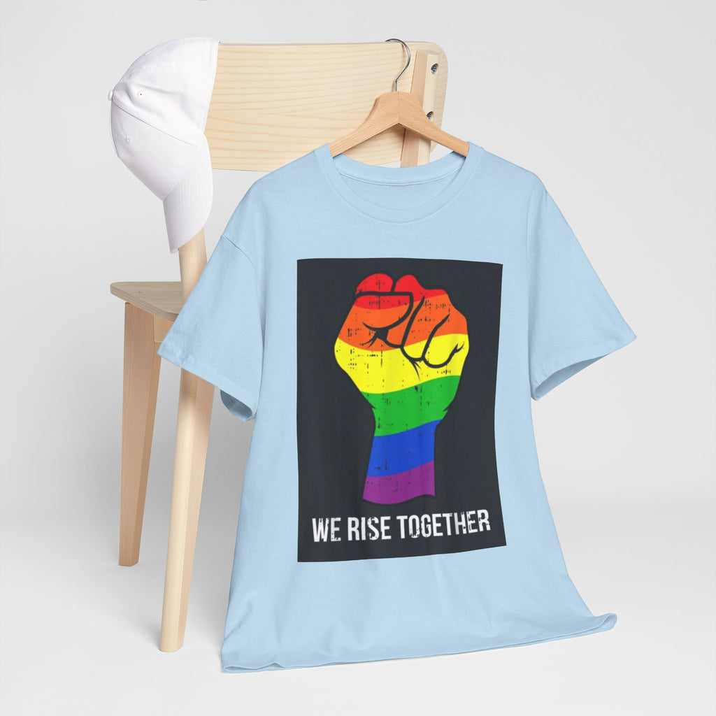 We Rise Together Rainbow Fist T-Shirt