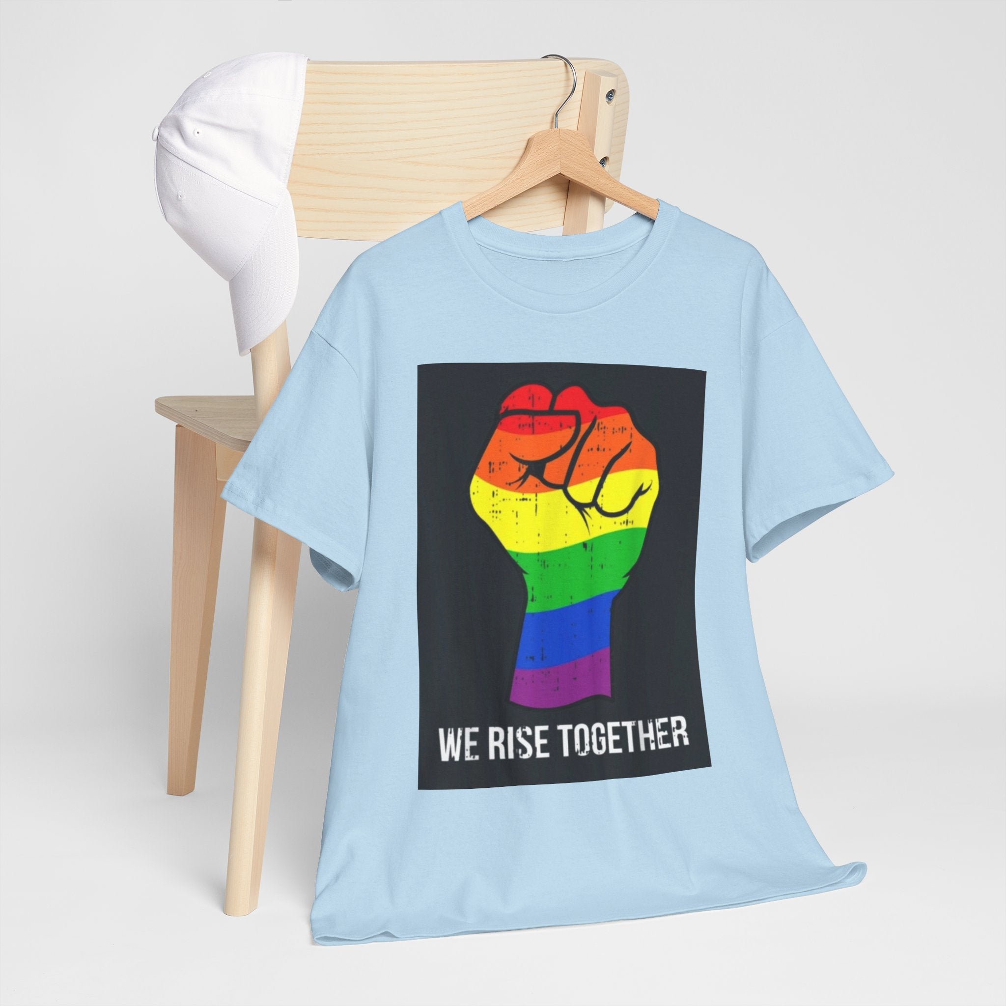 We Rise Together Rainbow Fist T-Shirt