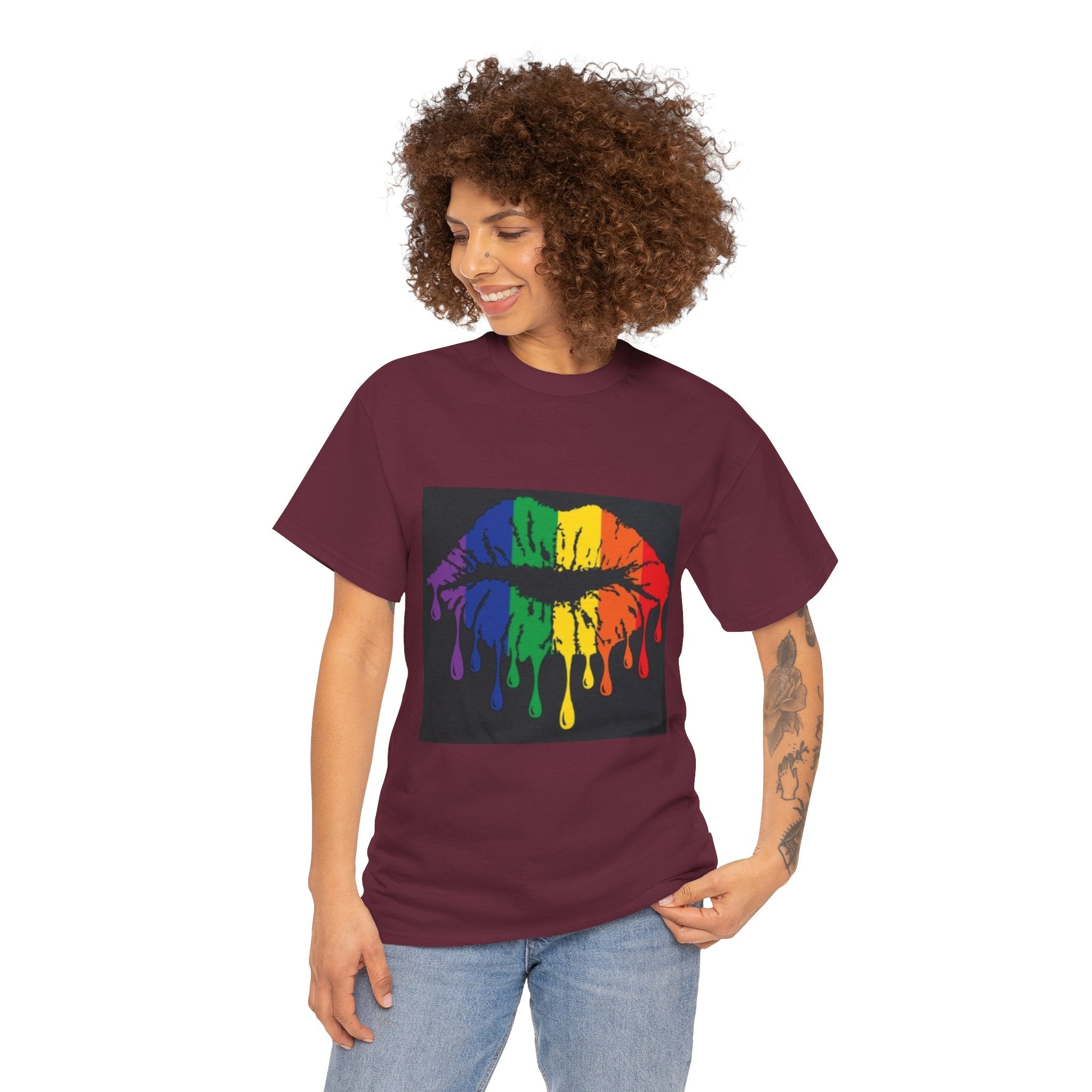 Rainbow Drip Kiss T-Shirt – LGBTQ+ Pride Graphic Tee