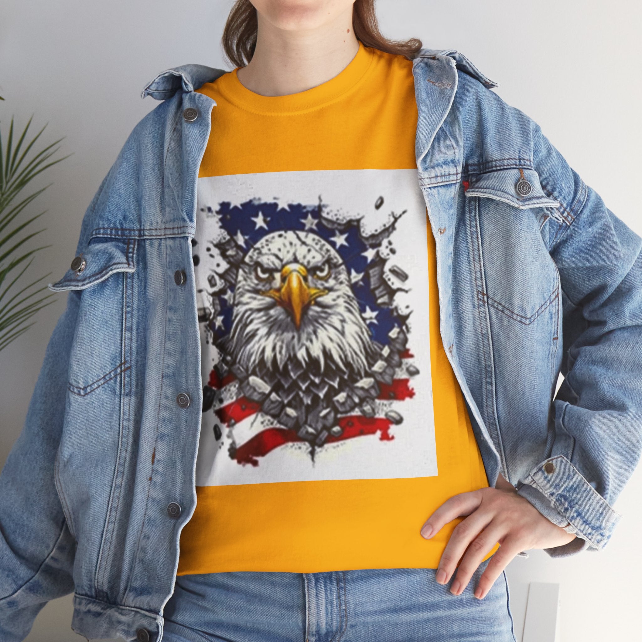Eagle American Flag T-Shirt — Patriotic Bald Eagle Graphic Tee for 4th of July