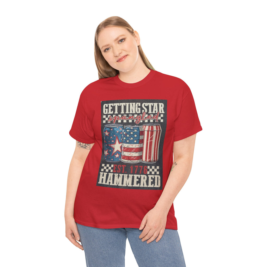 Getting Star Hammered Tee — Patriotic 4th of July Beer Can T-Shirt (Est. 1776)
