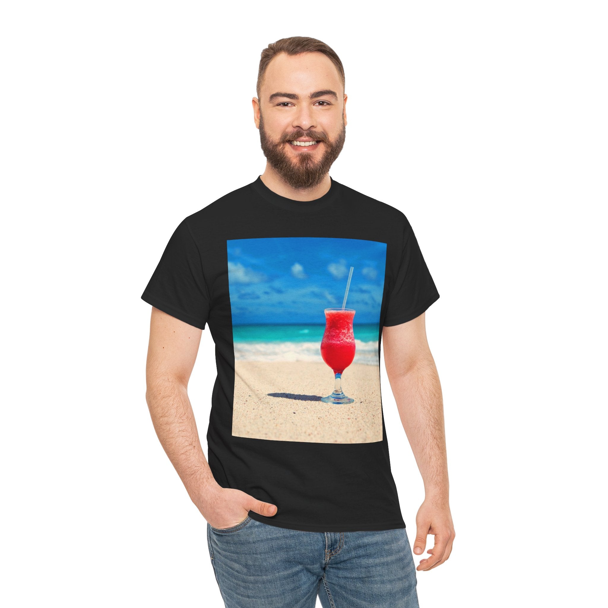 Tropical Beach Cocktail Graphic Tee (Summer Vacation Drink)