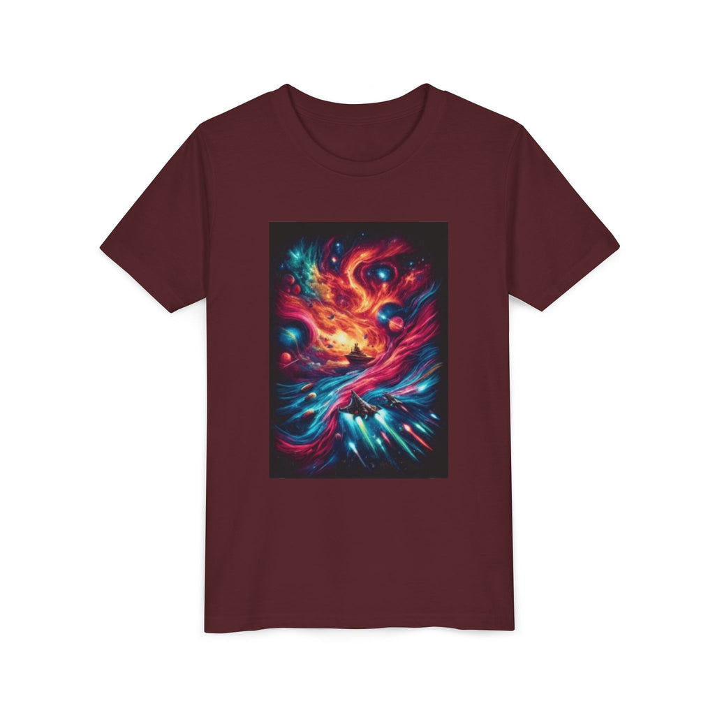 Youth Tee — Cosmic Phoenix Abstract Galaxy Art