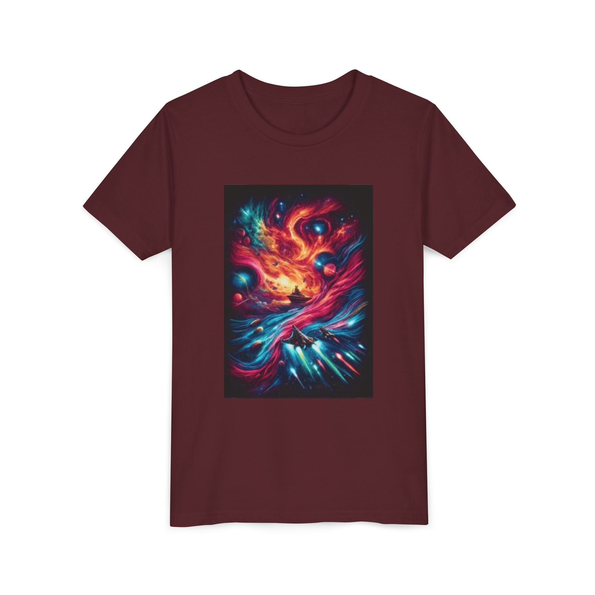 Youth Tee — Cosmic Phoenix Abstract Galaxy Art