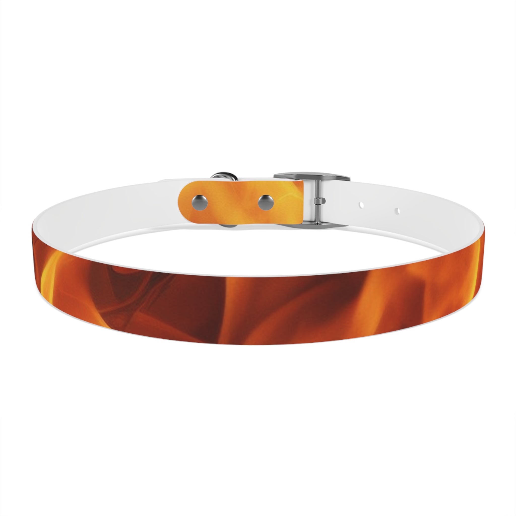 Amber Swirl Dog Collar — Warm Brown Abstract Pattern