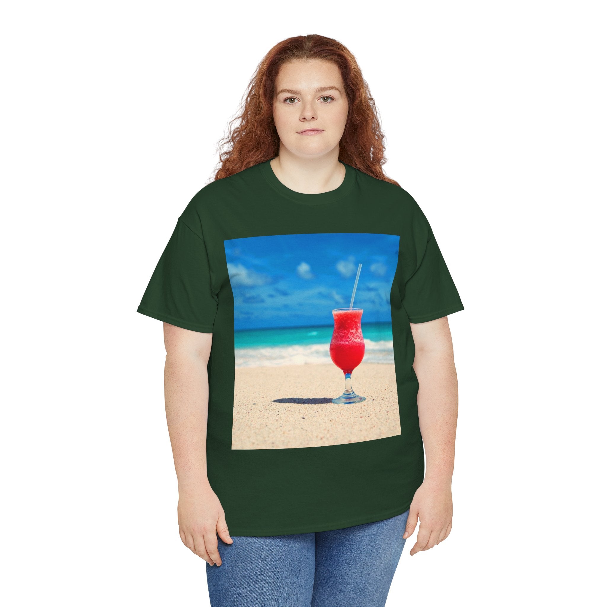 Tropical Beach Cocktail Graphic Tee (Summer Vacation Drink)