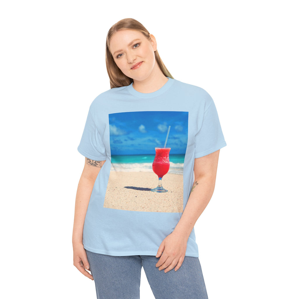 Tropical Beach Cocktail Graphic Tee (Summer Vacation Drink)