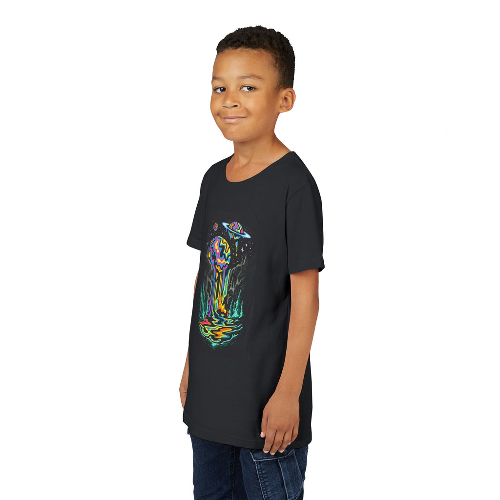 Youth Tee — Neon Drip Planet Space Graphic