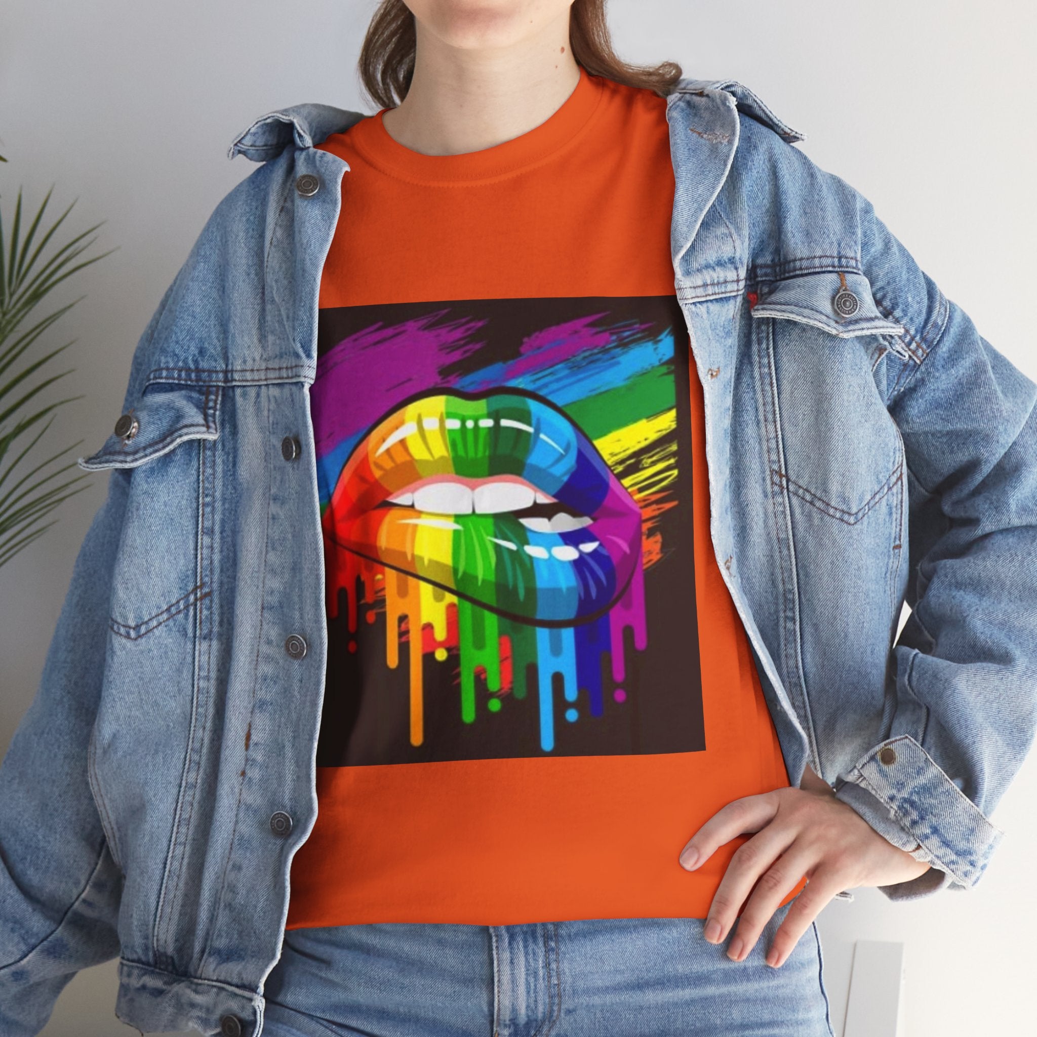 T-Shirt — Rainbow Drip Lips Pride Graphic Tee