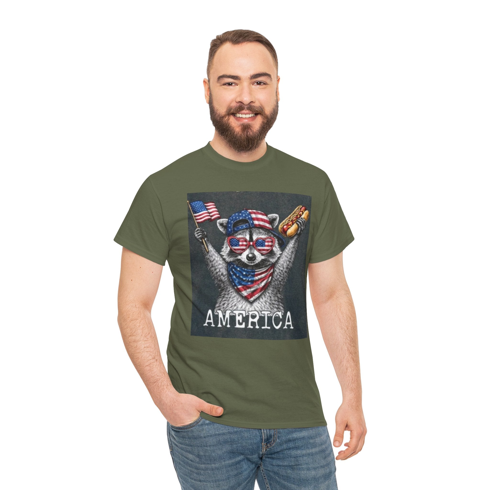 Patriotic Raccoon 'America' T-Shirt