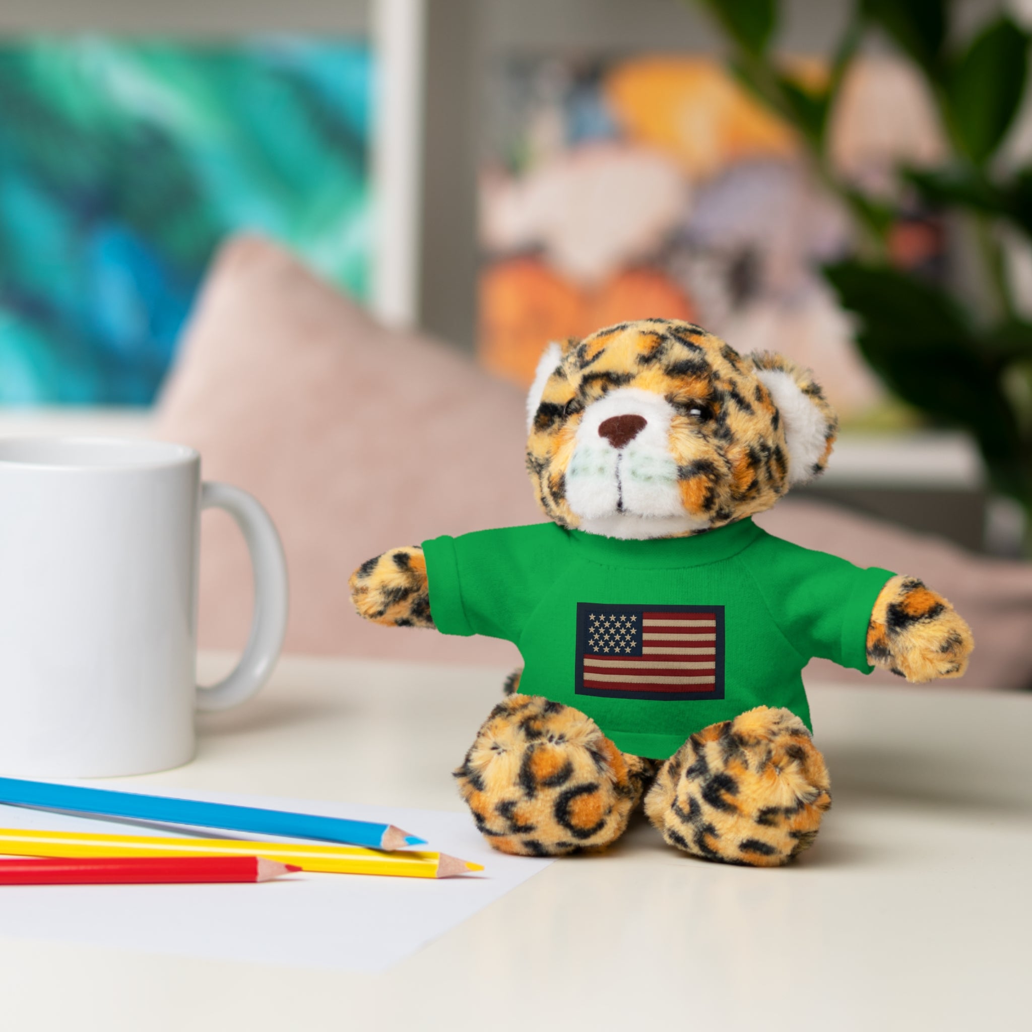 American Flag Teddy Bear with Tee — Patriotic Plush Gift