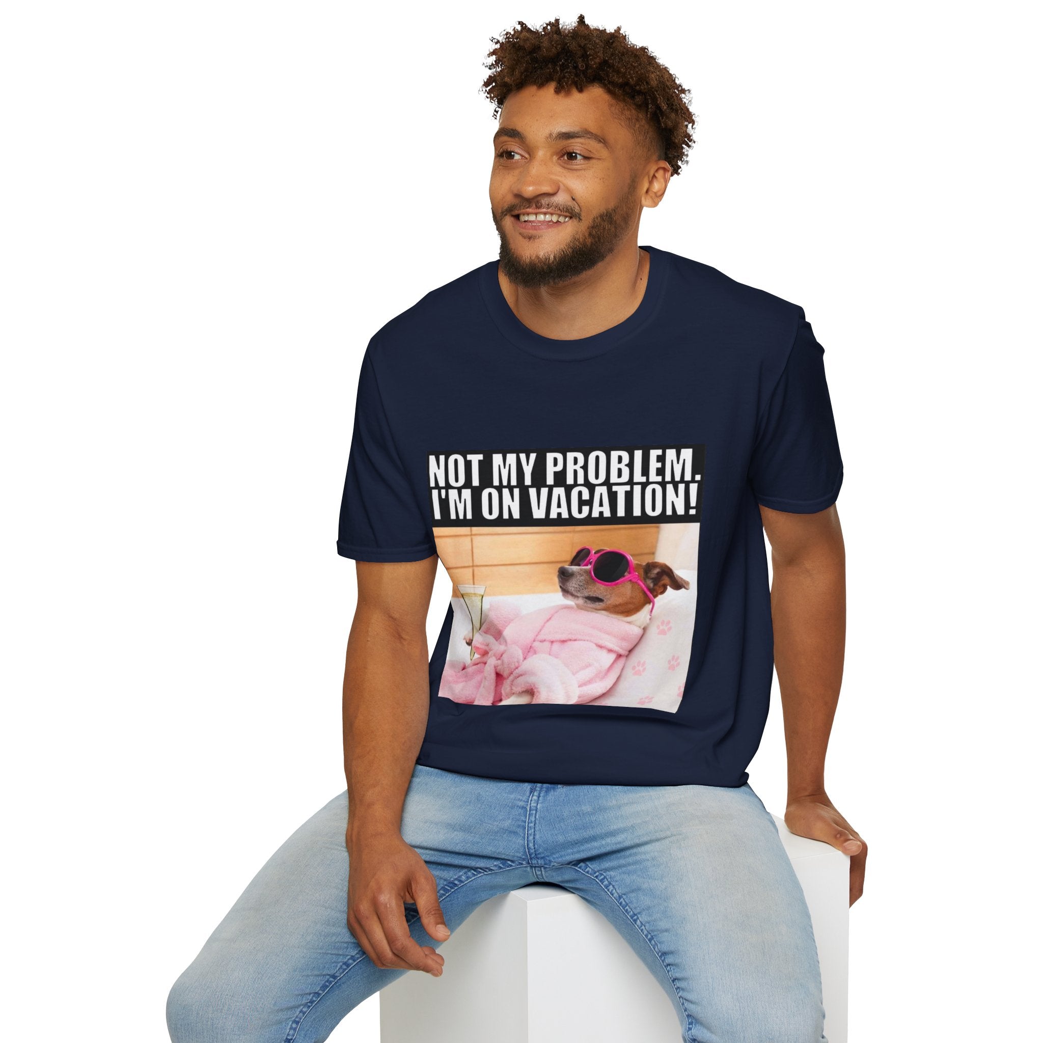 Vacation Vibes T-Shirt — "Not My Problem, I'm On Vacation" Relaxed Dog Graphic Tee