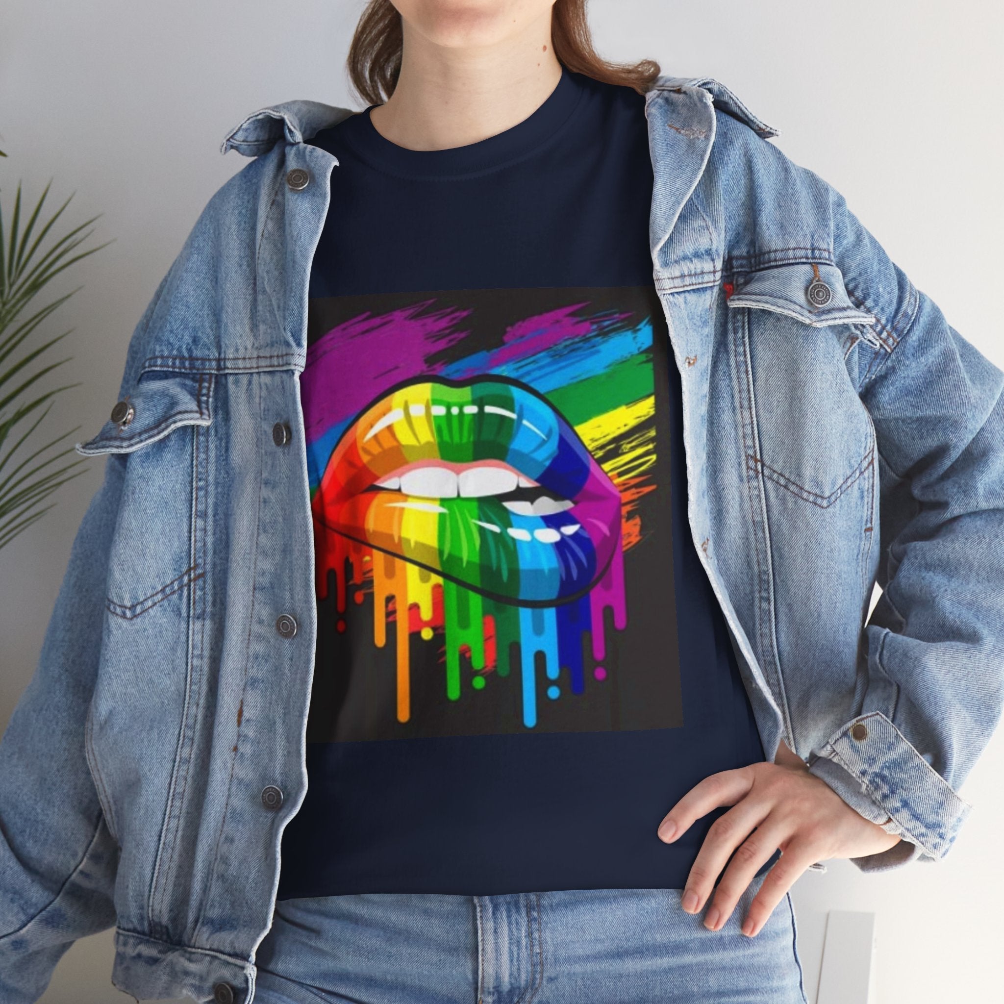 T-Shirt — Rainbow Drip Lips Pride Graphic Tee