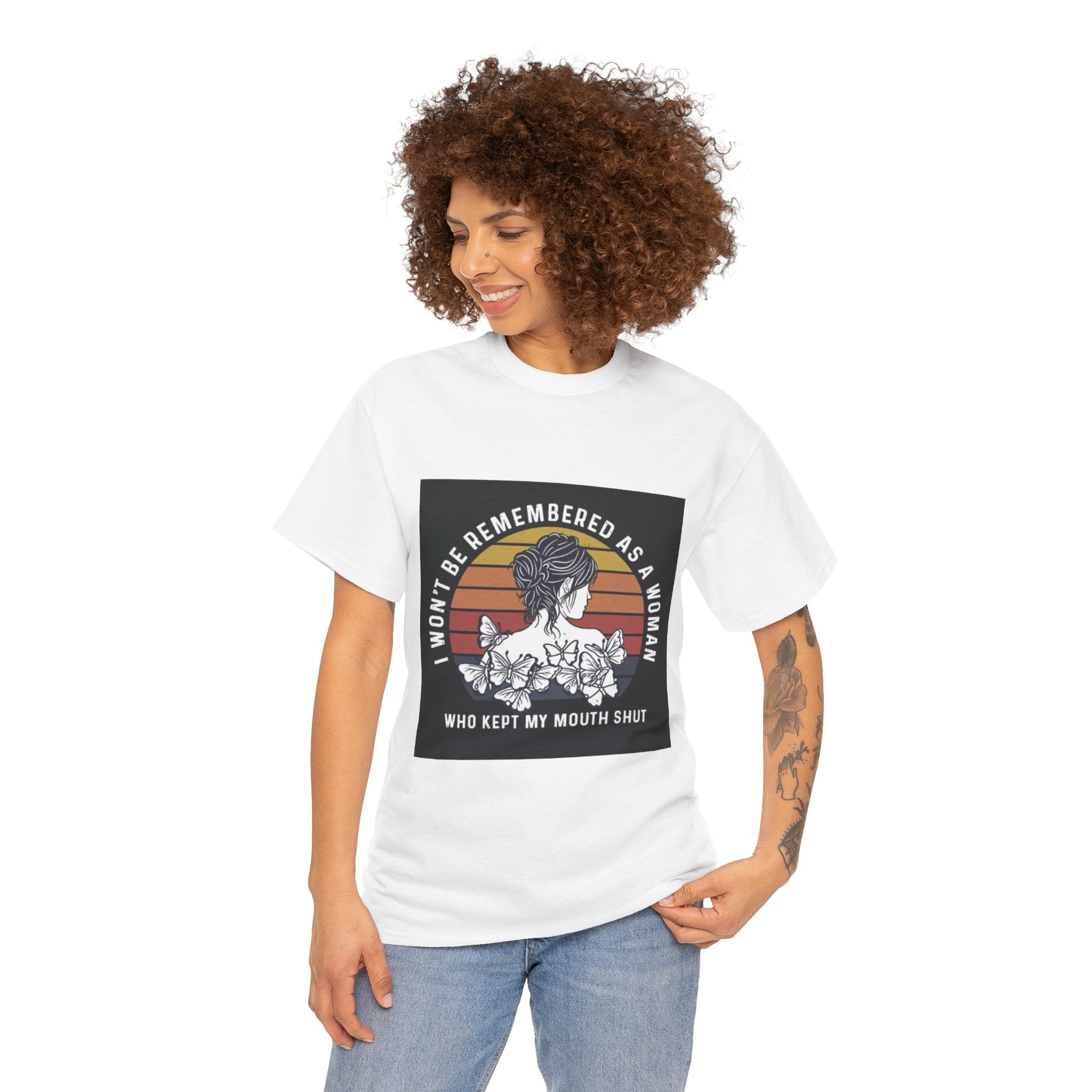 Graphic Tee — "I Won’t Be Remembered As A Woman Who Kept My Mouth Shut" Feminist Retro Floral T-Shirt
