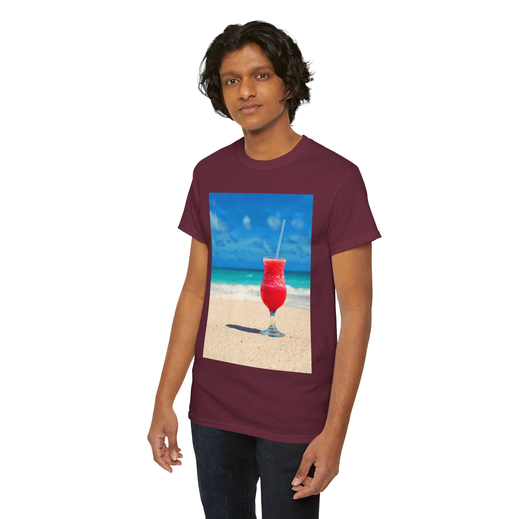 Tropical Beach Cocktail Graphic Tee (Summer Vacation Drink)