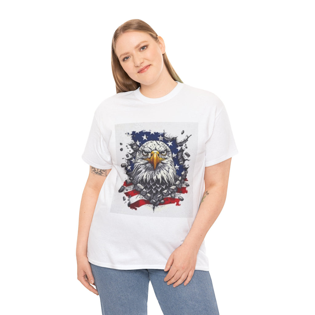Eagle American Flag T-Shirt — Patriotic Bald Eagle Graphic Tee for 4th of July