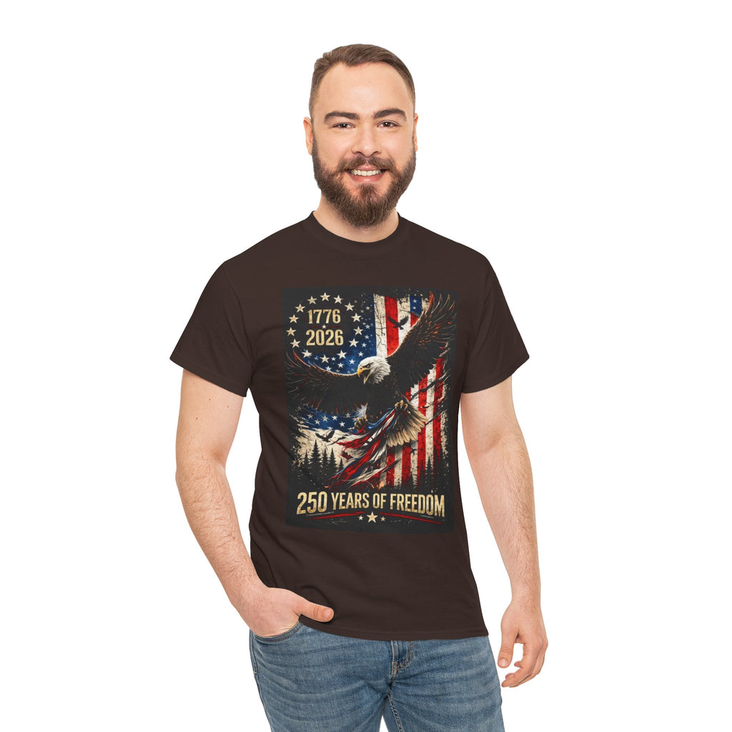 Patriotic Tee — 1776–2026 Bald Eagle "250 Years of Freedom" Shirt