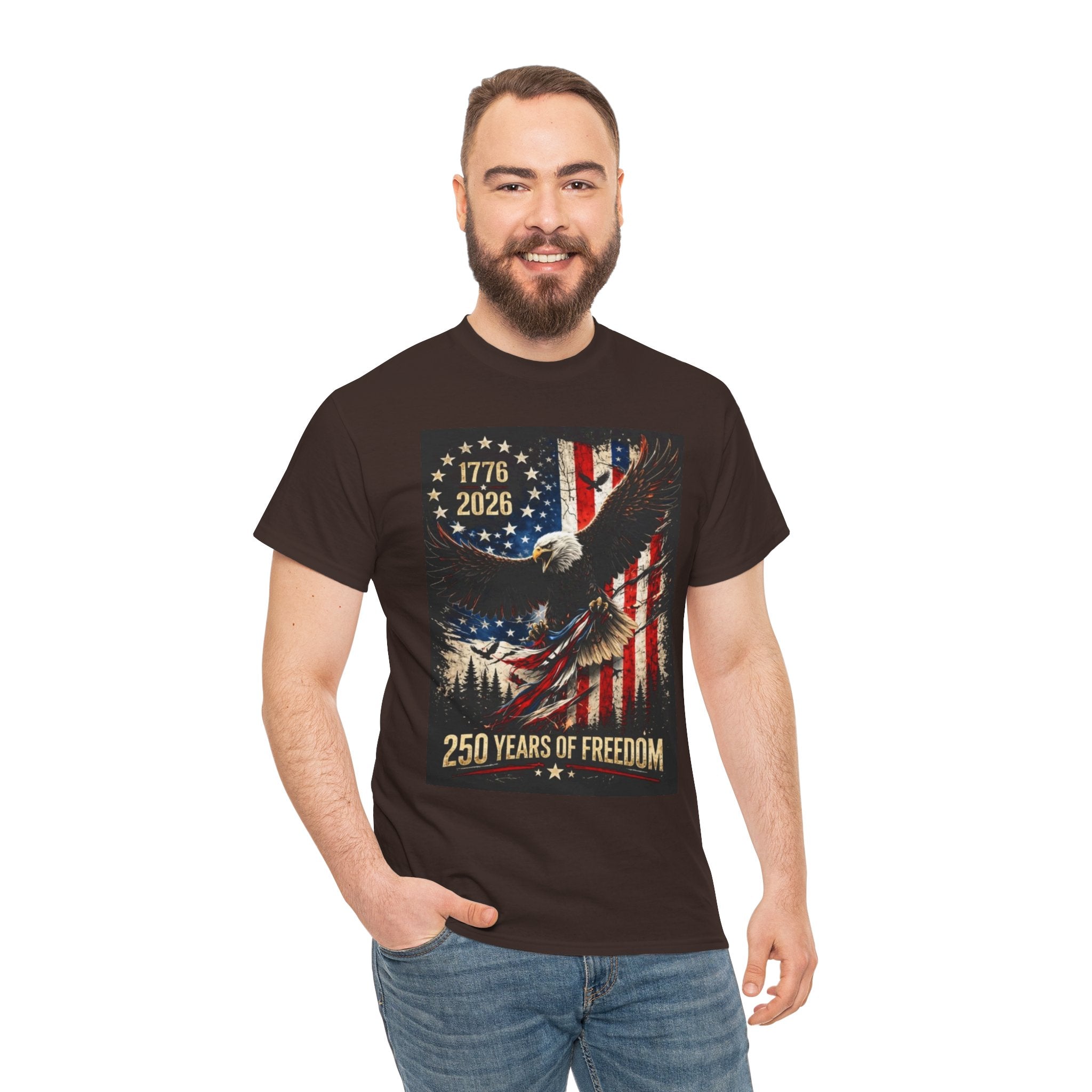 Patriotic Tee — 1776–2026 Bald Eagle "250 Years of Freedom" Shirt