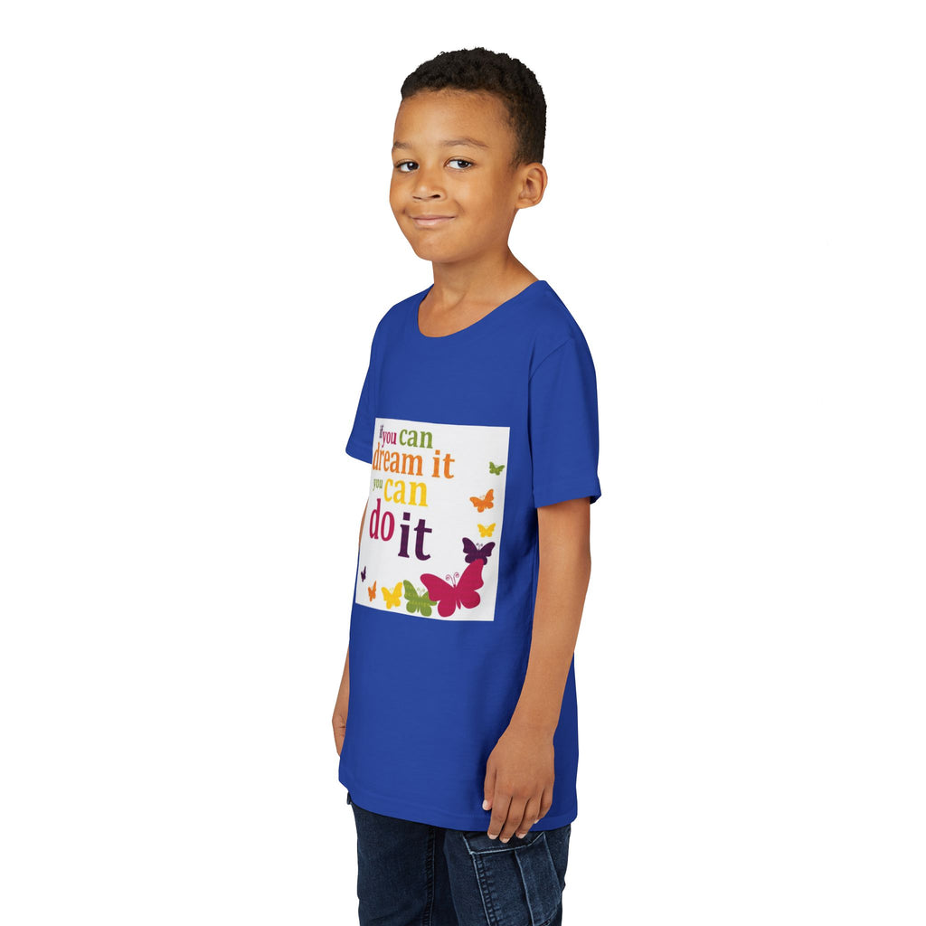 Youth Tee – "If You Can Dream It You Can Do It" Colorful Butterfly Inspirational Shirt