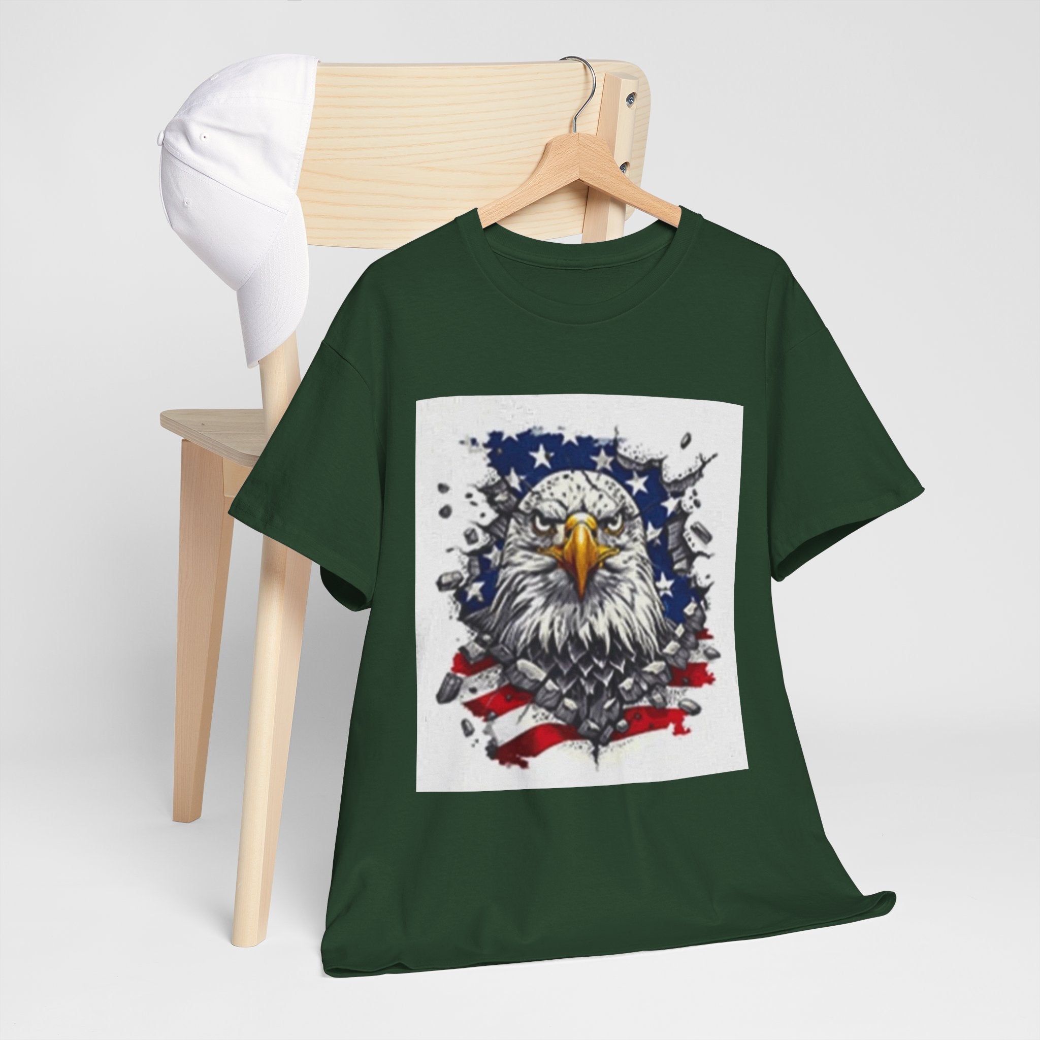 Eagle American Flag T-Shirt — Patriotic Bald Eagle Graphic Tee for 4th of July