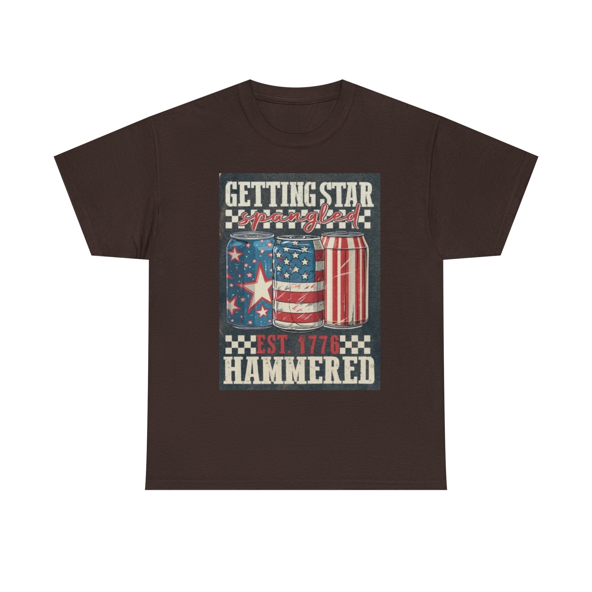 Getting Star Hammered Tee — Patriotic 4th of July Beer Can T-Shirt (Est. 1776)