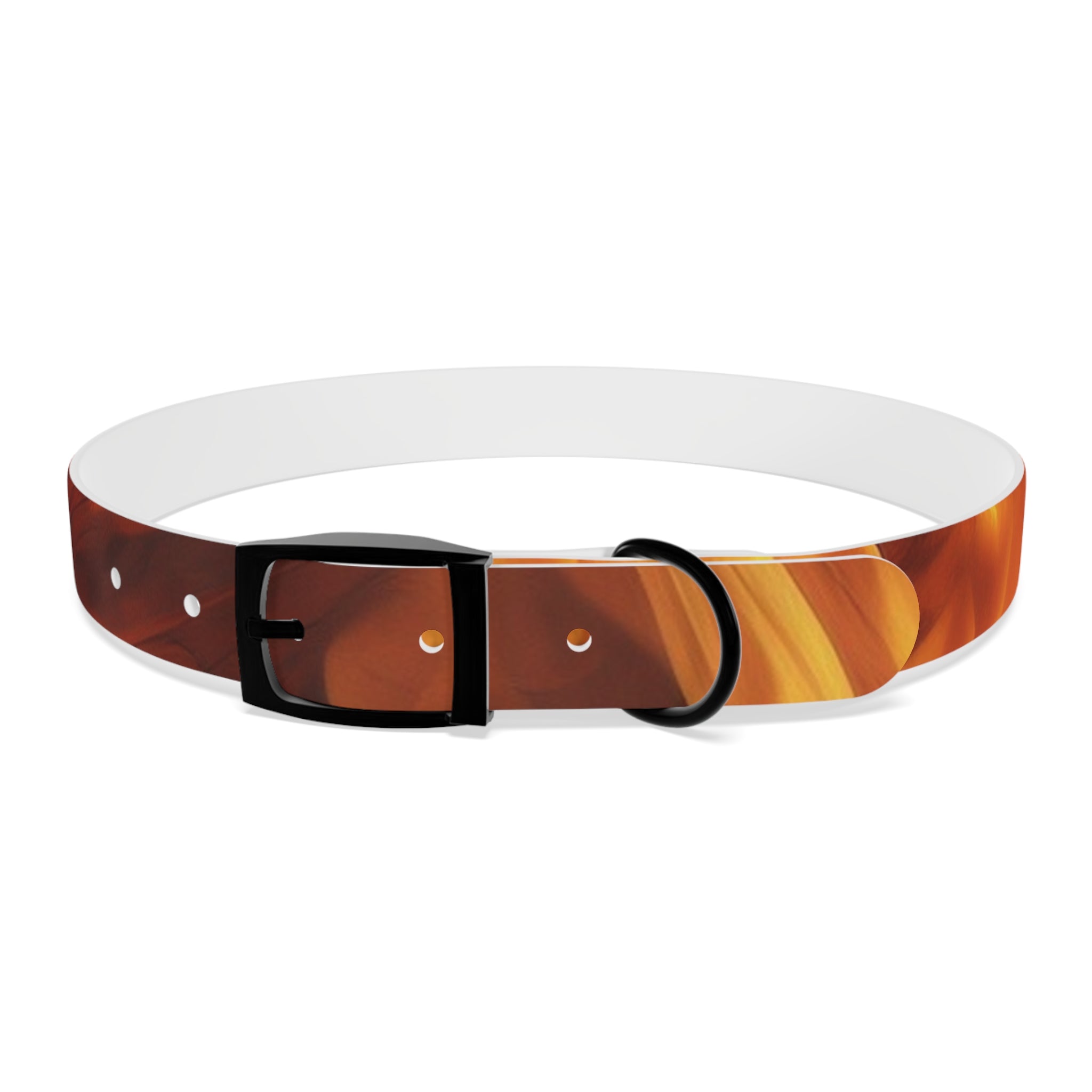 Amber Swirl Dog Collar — Warm Brown Abstract Pattern