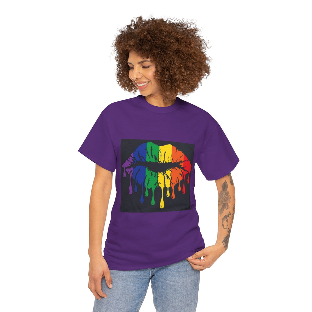 Rainbow Drip Kiss T-Shirt – LGBTQ+ Pride Graphic Tee