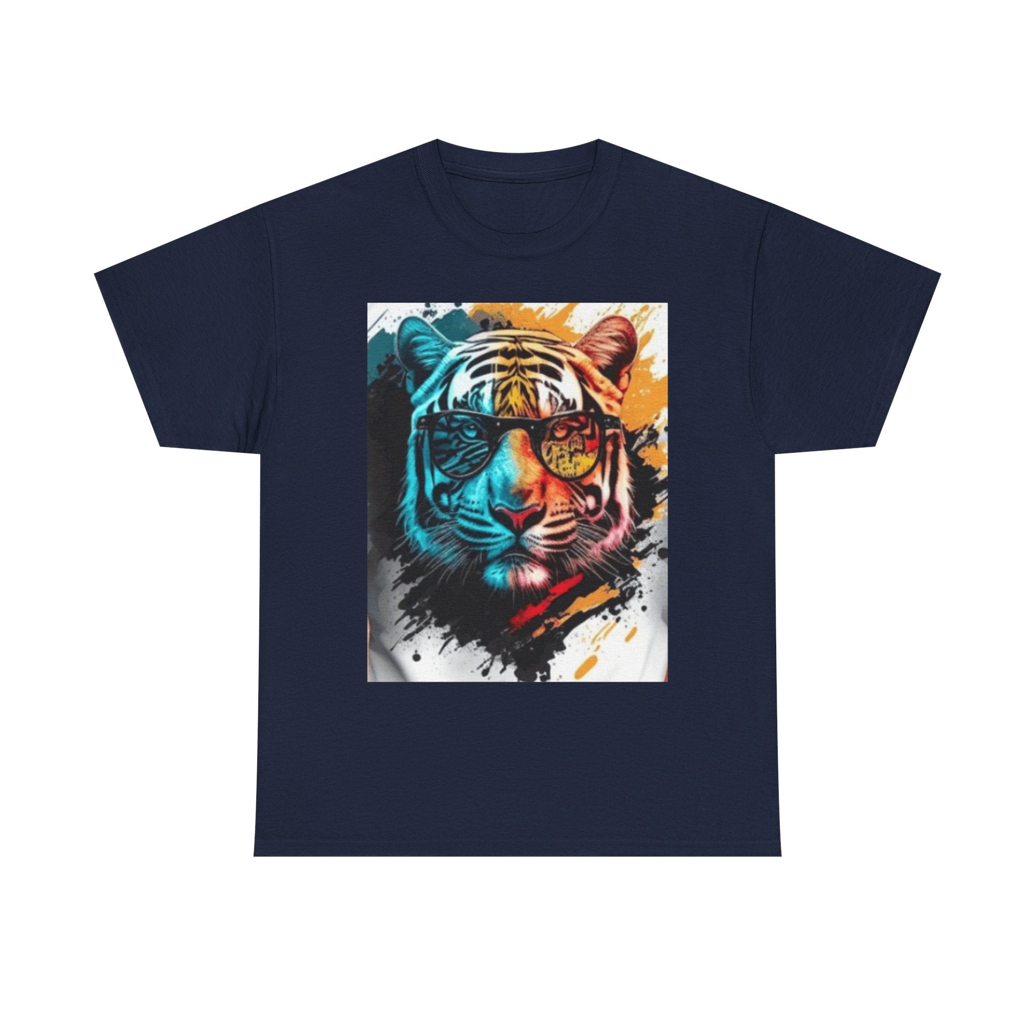 Tiger Portrait T-Shirt — Colorful Abstract Tiger Face Tee