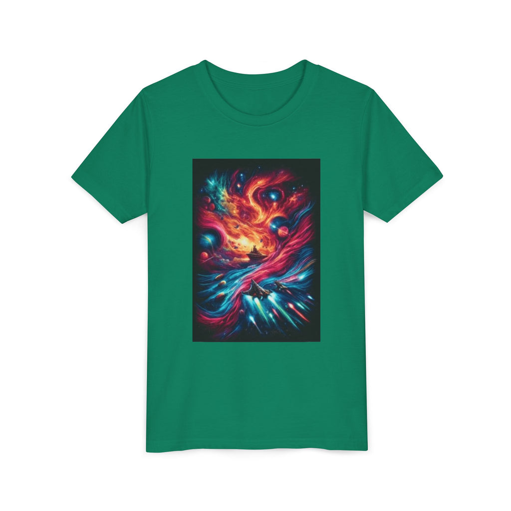 Youth Tee — Cosmic Phoenix Abstract Galaxy Art