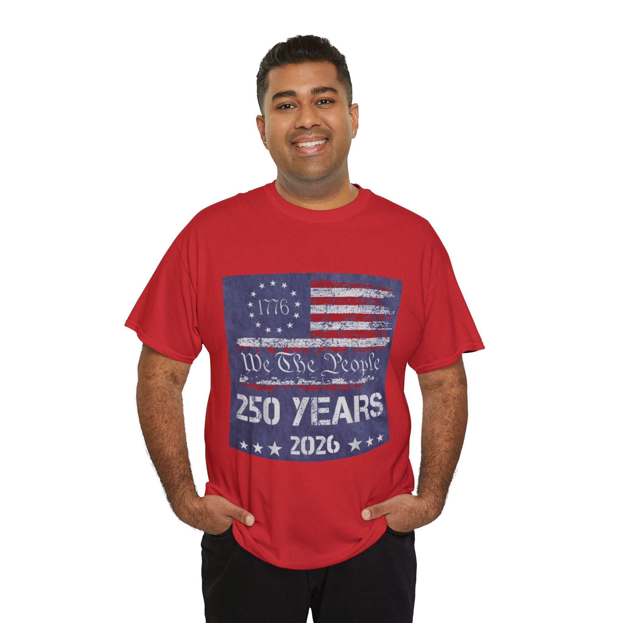 T-Shirt — Vintage 'We The People 250 Years 2026' Patriotic American Flag Tee